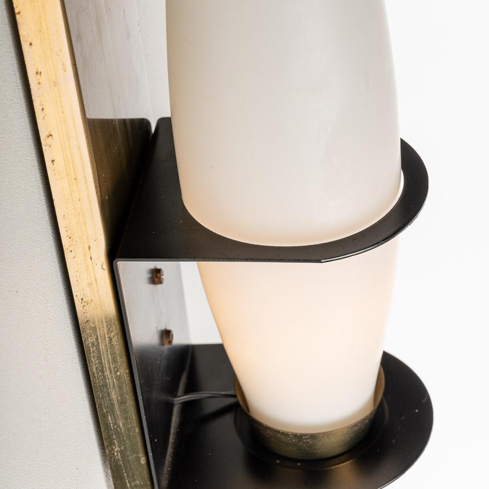 1950s Brass and Opaline Glass Sconce For Sale 6