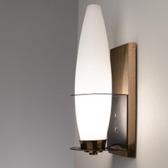 1950s Brass and Opaline Glass Sconce