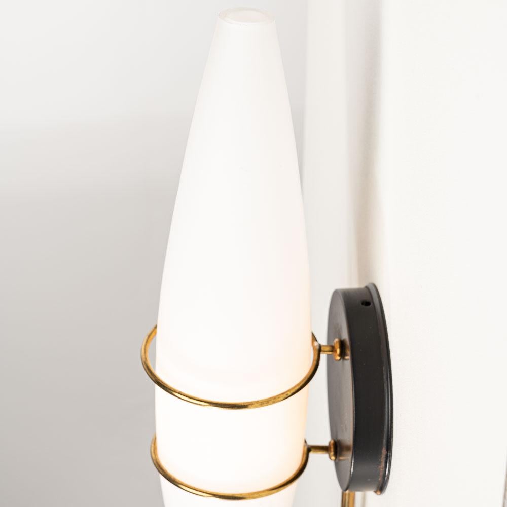 1950's Brass and Opaline Glass Sconces For Sale 7