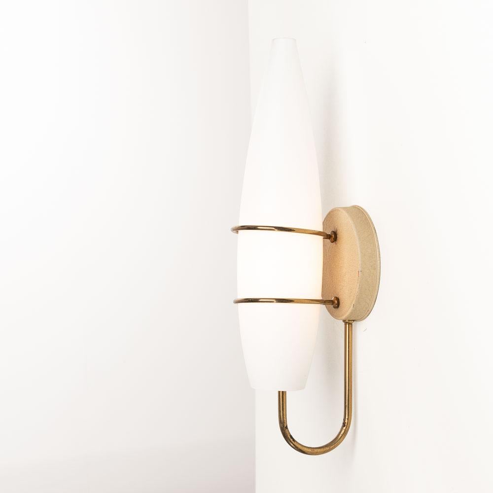 1950's Brass and Opaline Glass Sconces For Sale 11