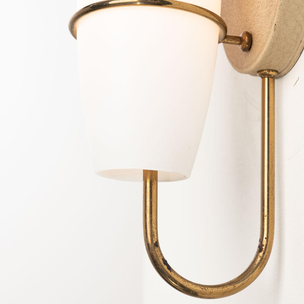 1950's Brass and Opaline Glass Sconces For Sale 14