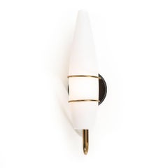 1950's Brass and Opaline Glass Sconces