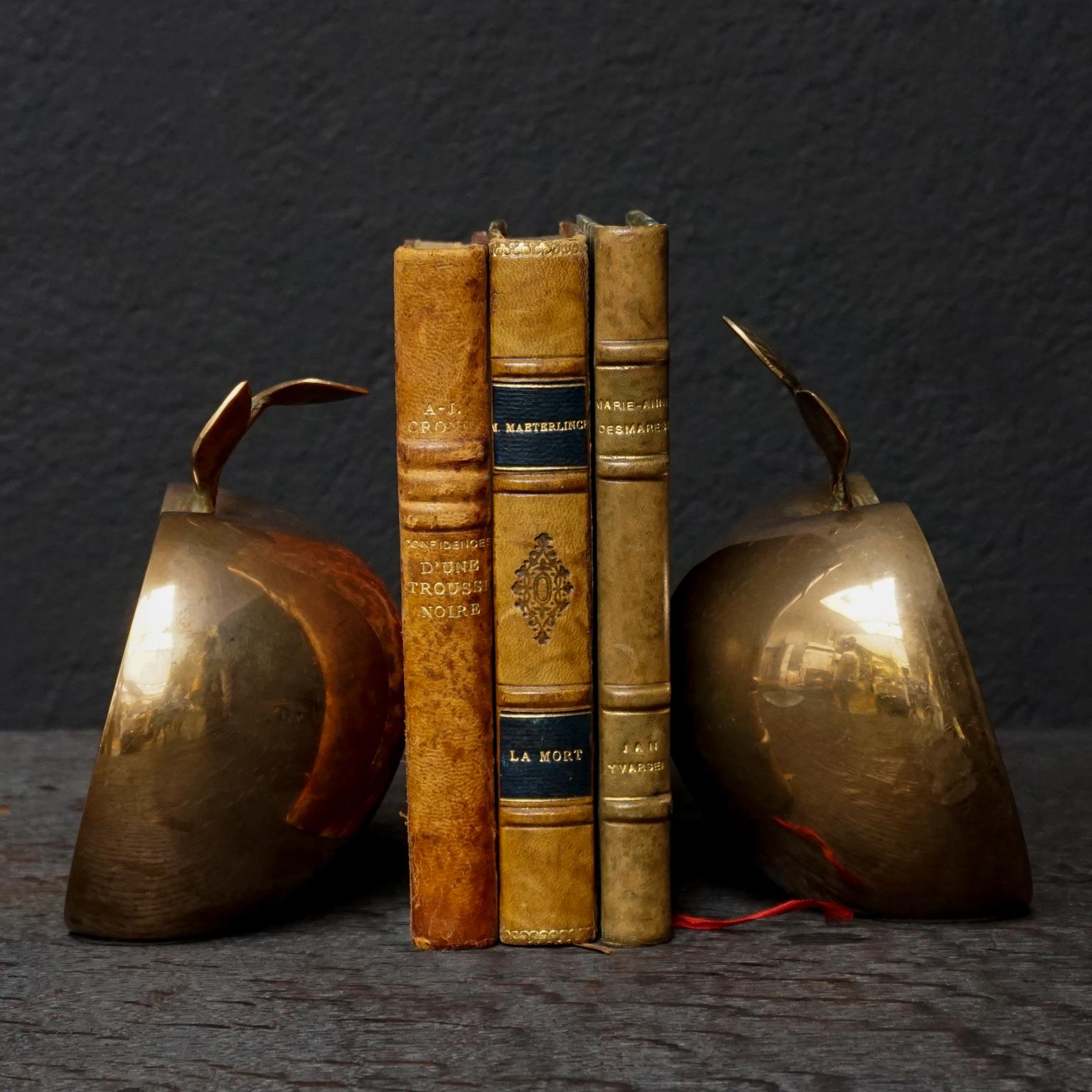 1950s Brass Apple Bookends or Paperweights 1