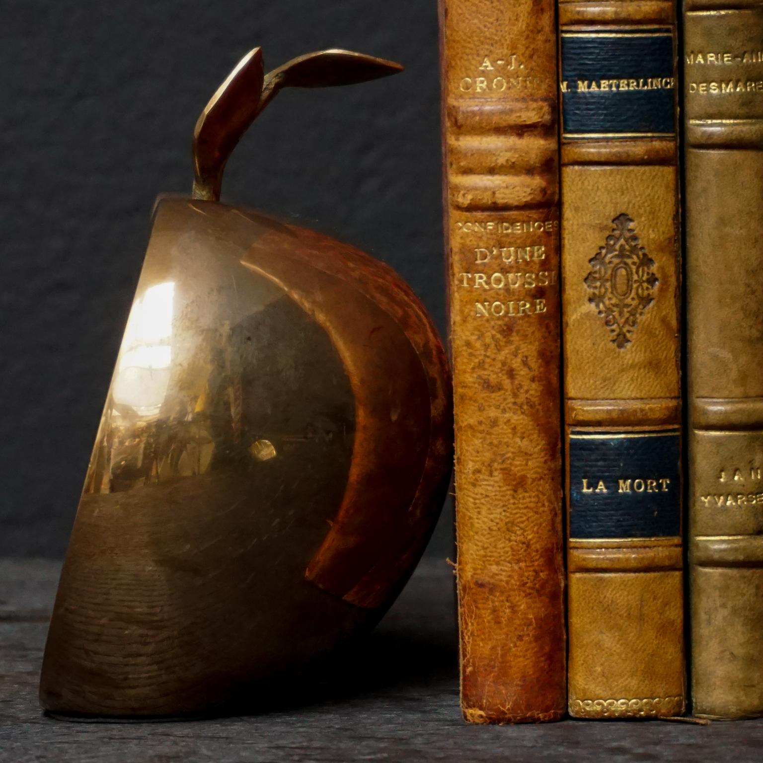 1950s Brass Apple Bookends or Paperweights 2