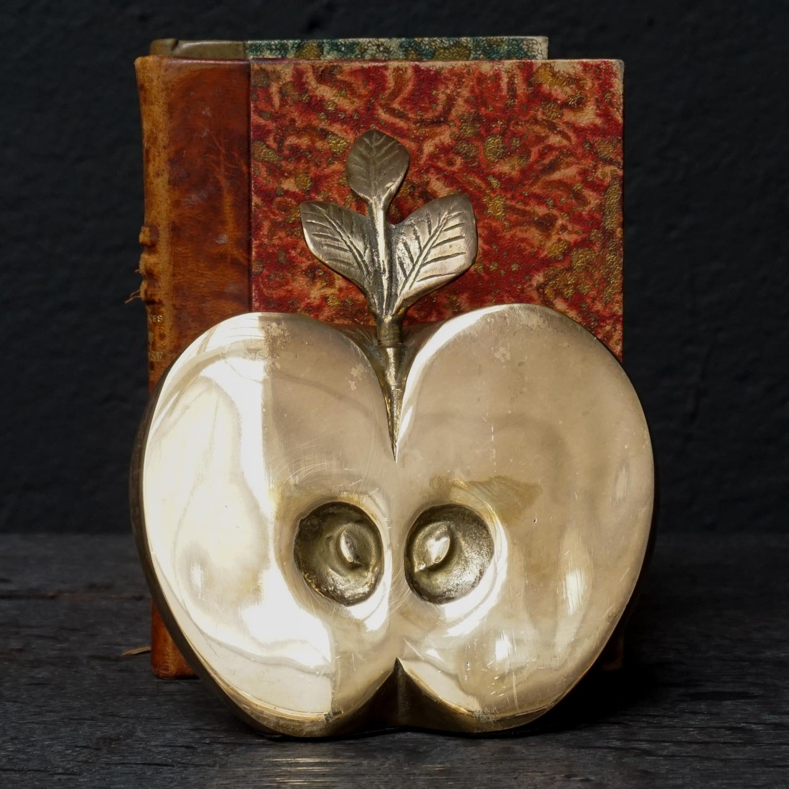 1950s Brass Apple Bookends or Paperweights 3