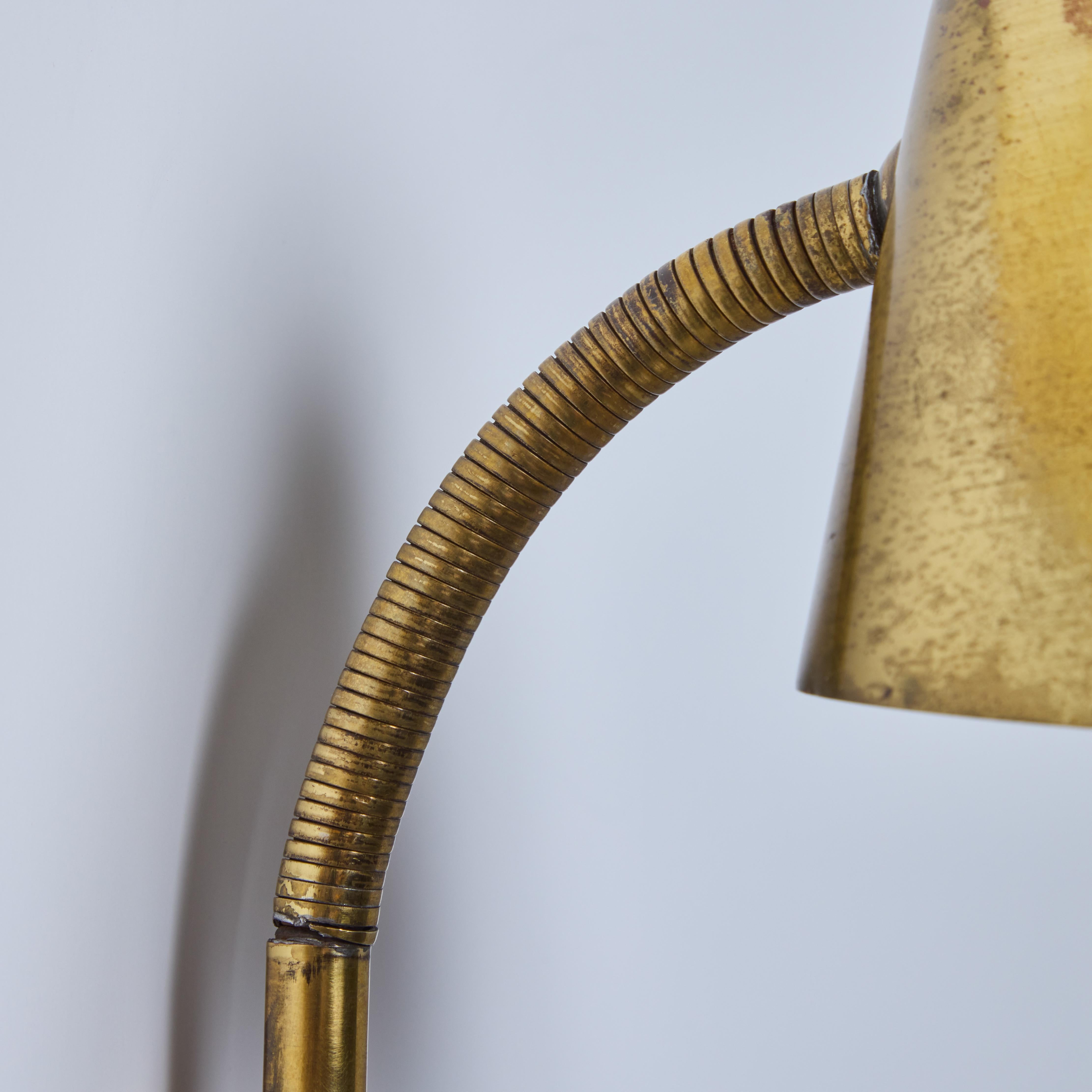 1950s Brass Articulating Wall Lamp Attributed to Jacques Biny For Sale 1