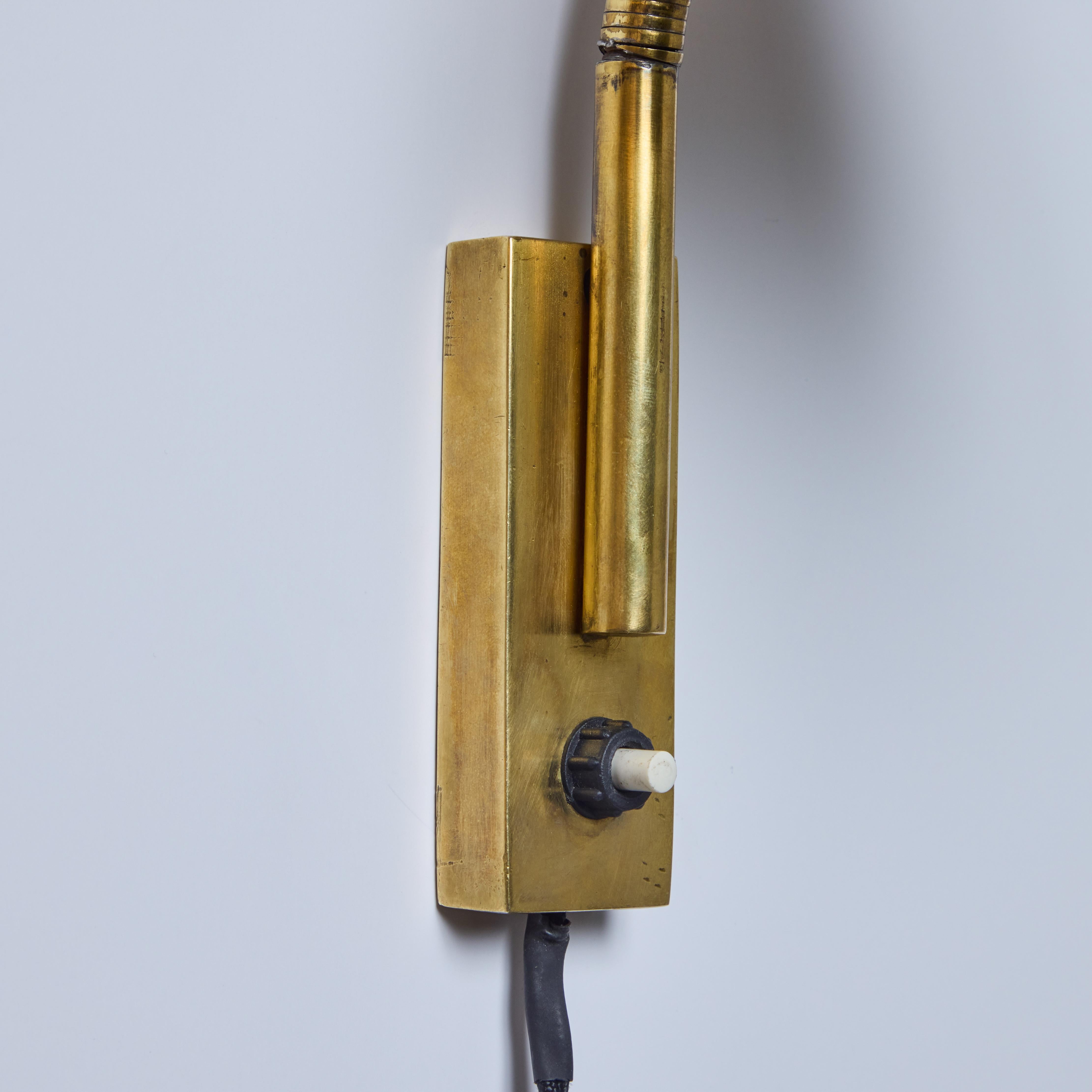 1950s Brass Articulating Wall Lamp Attributed to Jacques Biny For Sale 2