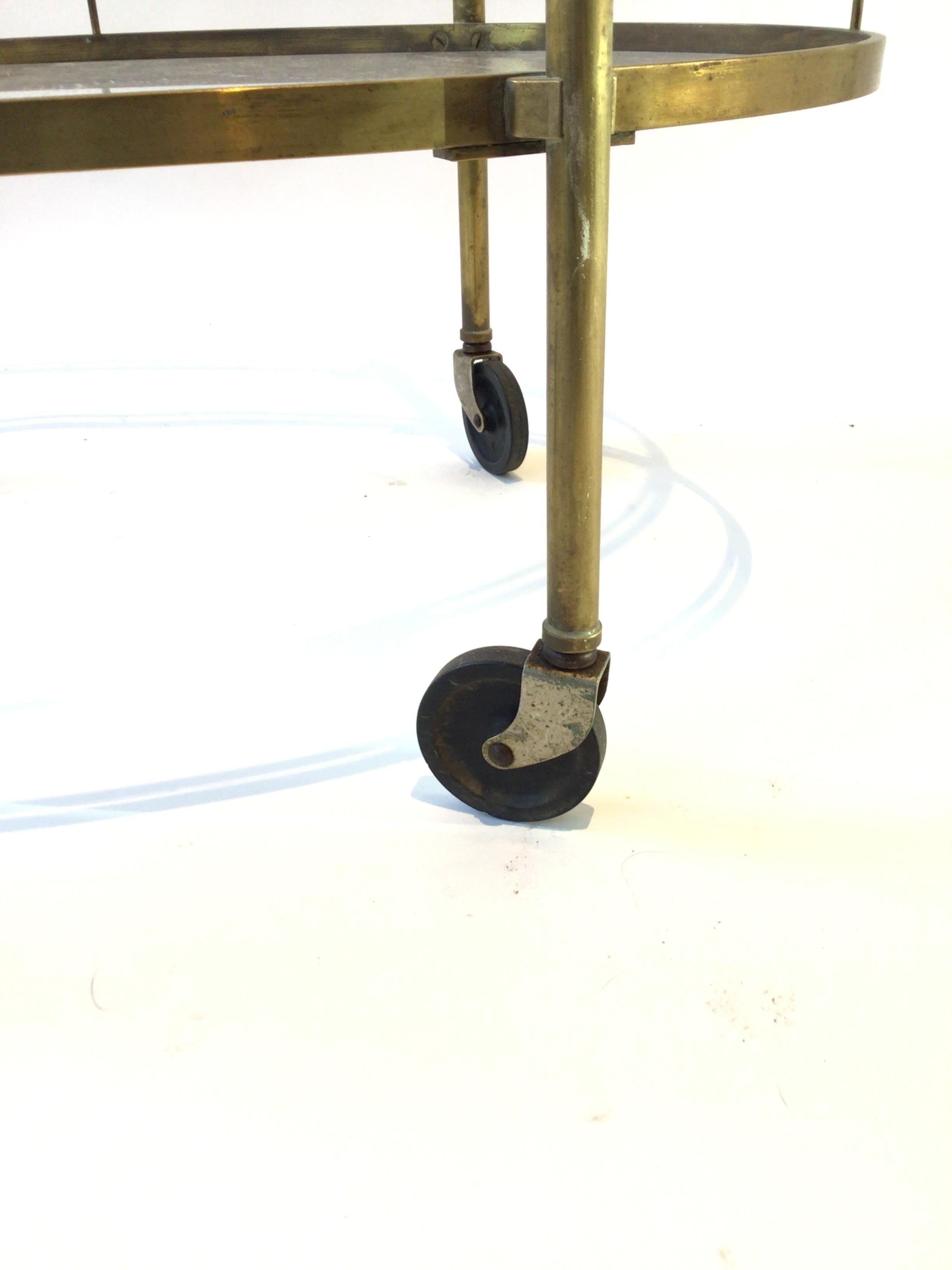 1950s Brass Bar Cart 6