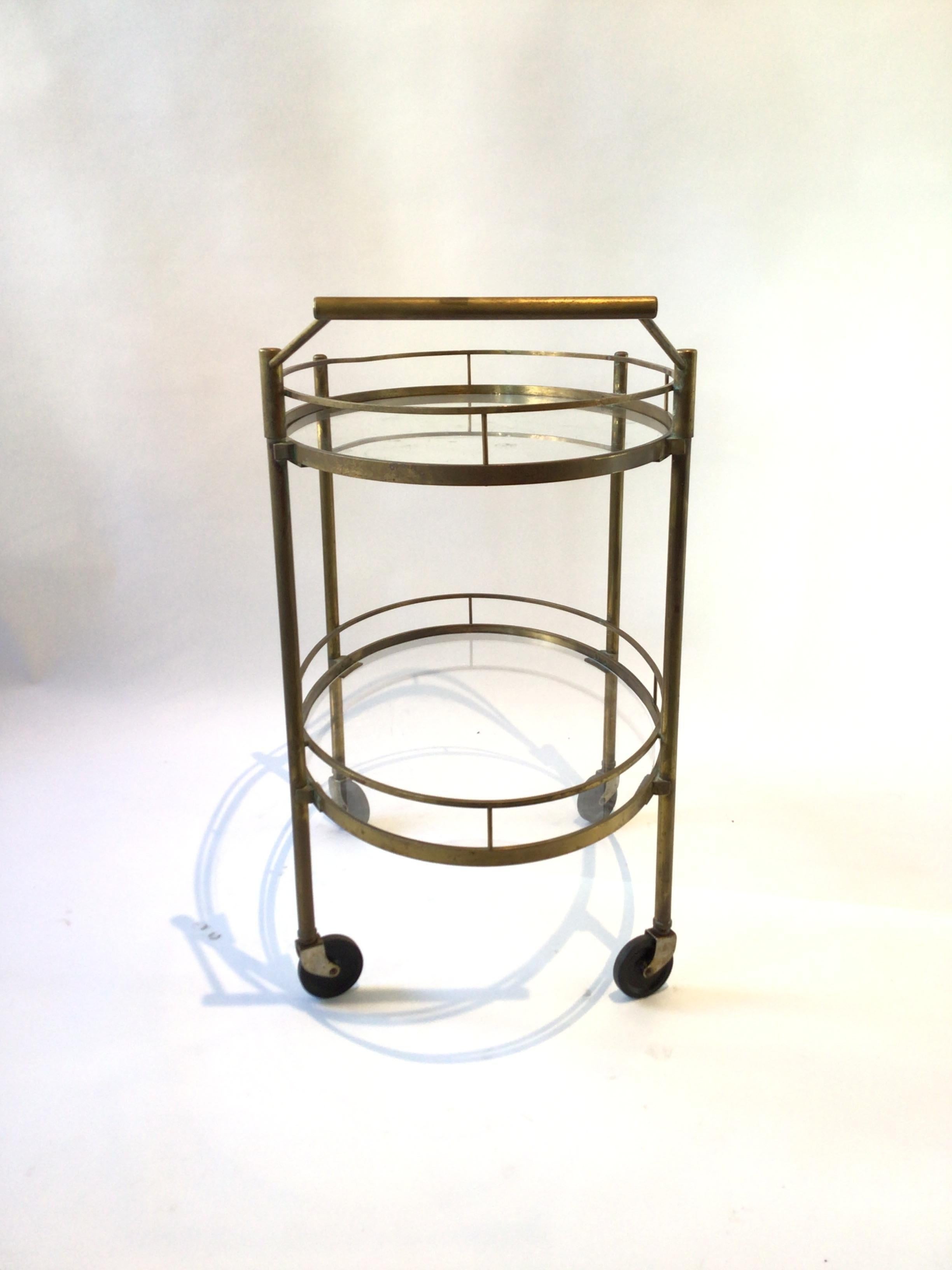 1950s Brass Bar Cart 1