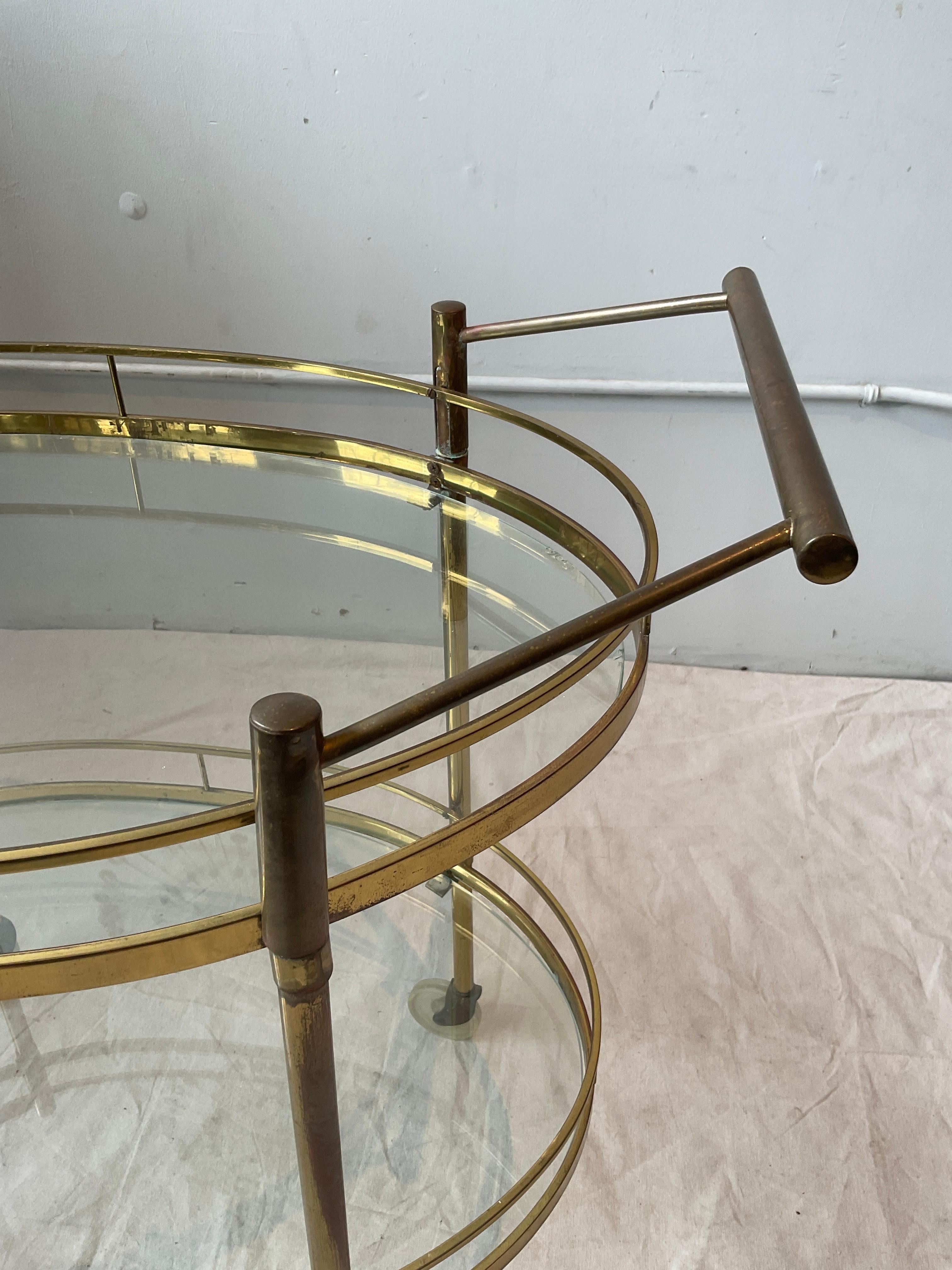 1950s Brass BarCart For Sale 3