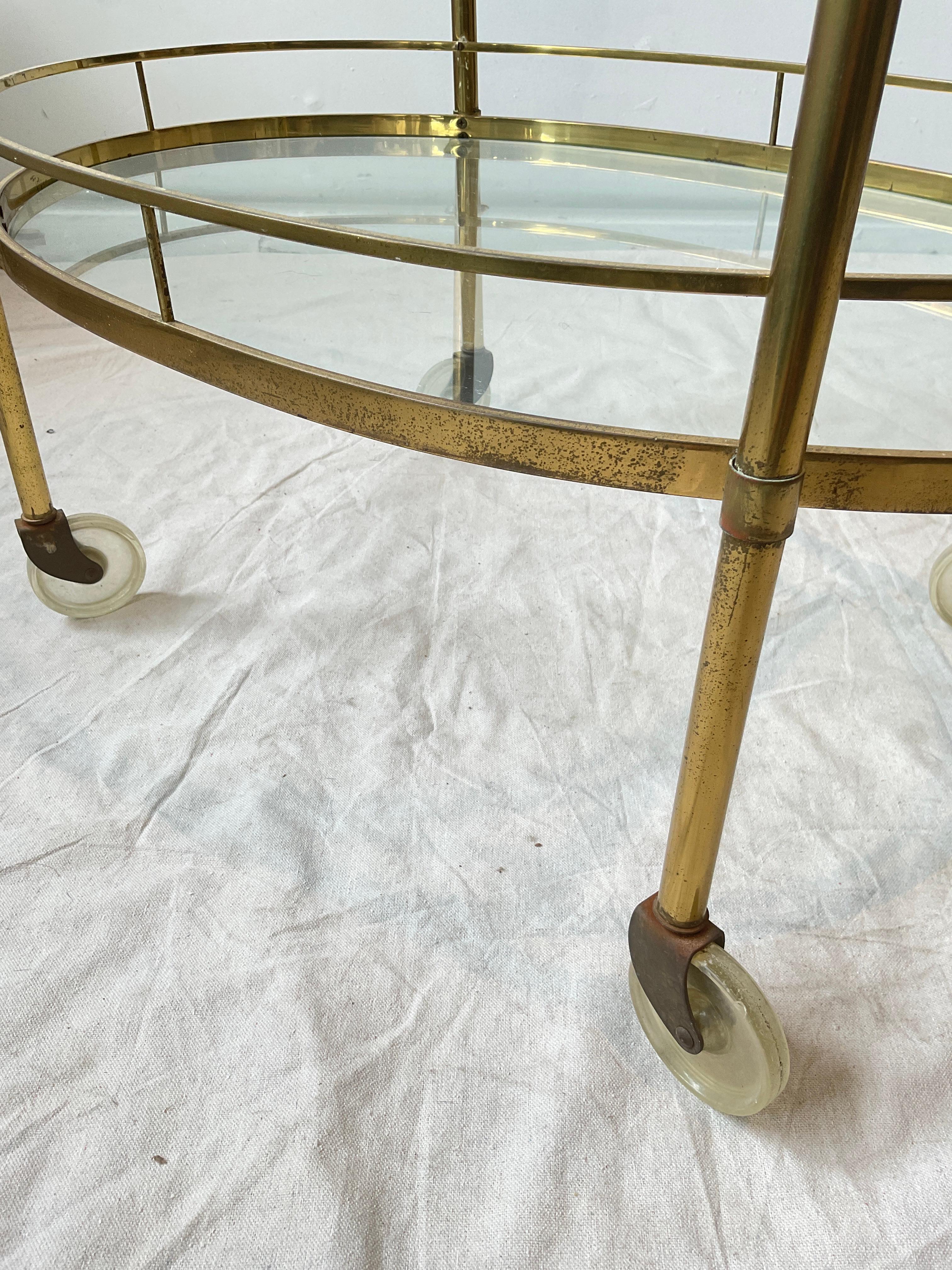 1950s Brass BarCart For Sale 5