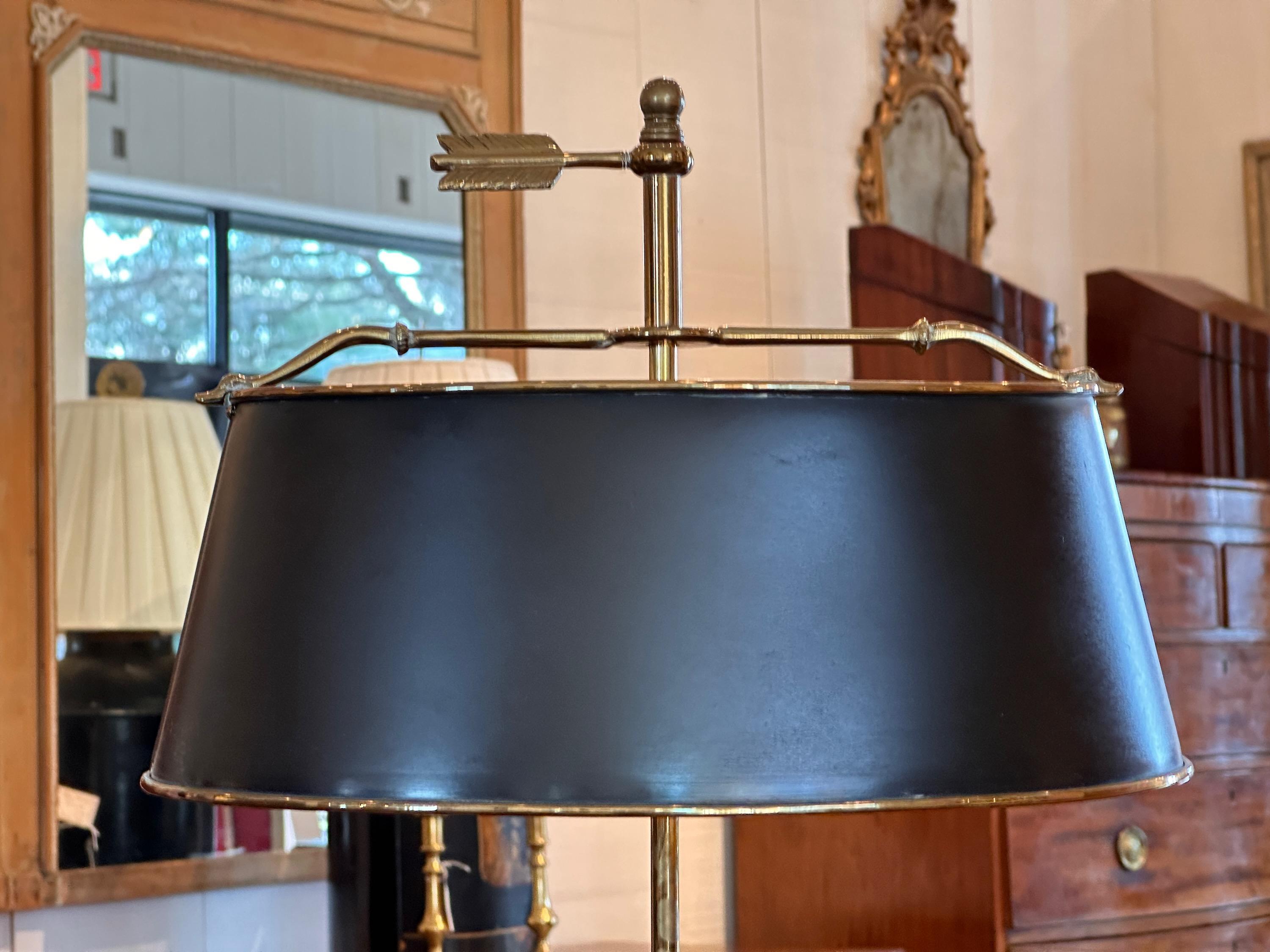 1950s Brass Bouillotte Lamp In Good Condition For Sale In Charlottesville, VA
