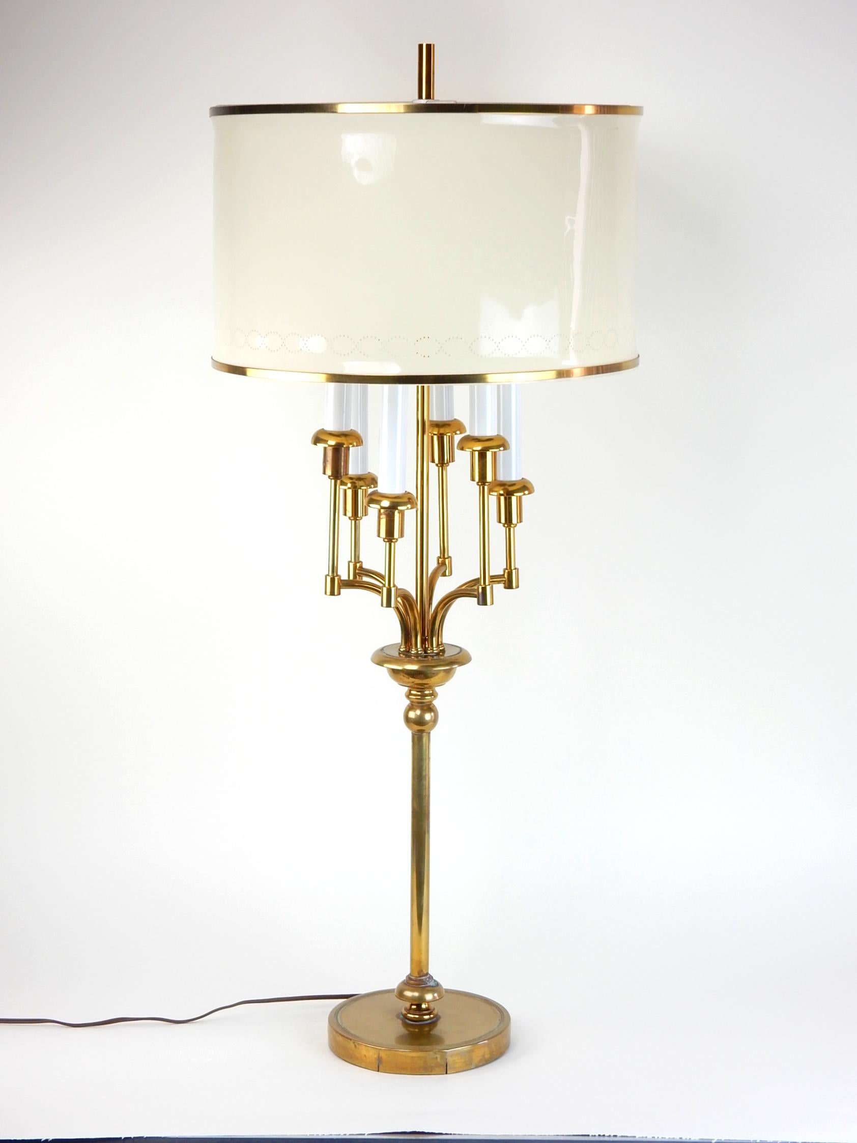 1950s Brass Candelabra Table Lamp 4