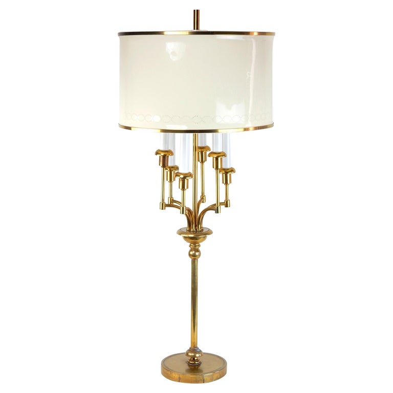 1950s Brass Candelabra Table Lamp For Sale at 1stDibs