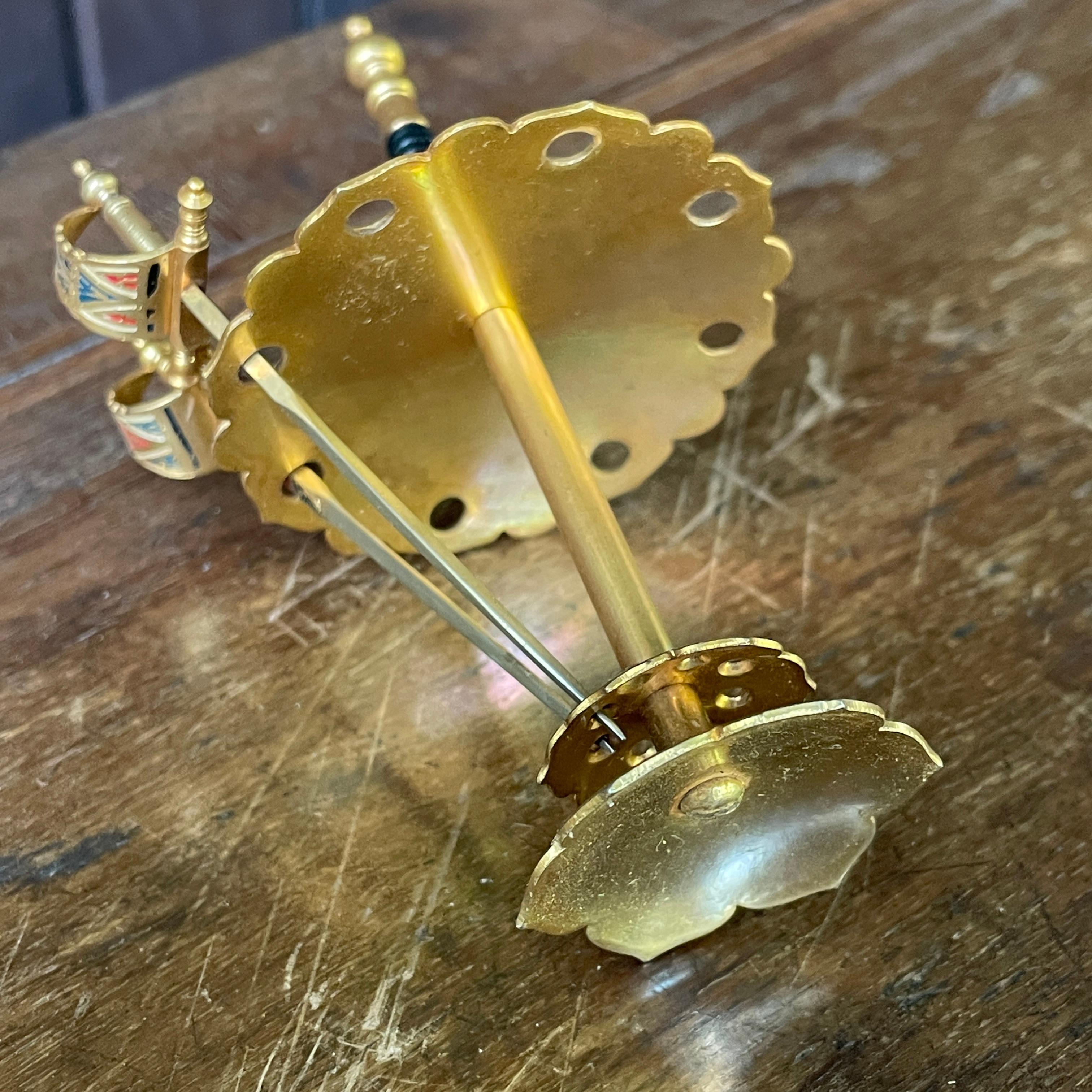 1950s Brass + Enamel Martini Cocktail Swords Vintage Mid-Century Mad Men en vente 6
