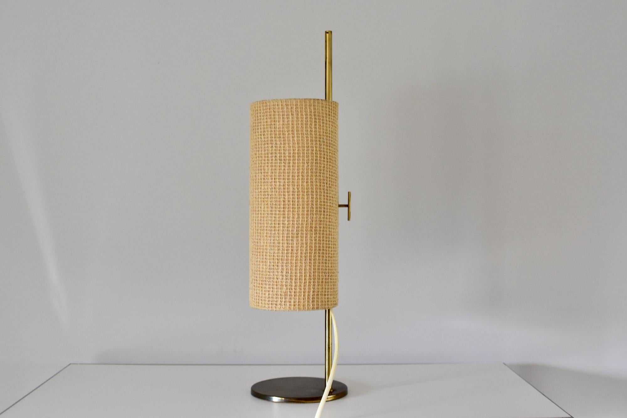 20th Century 1950s Brass and Fabric Lyfa Table Lamp, Made in Denamrk