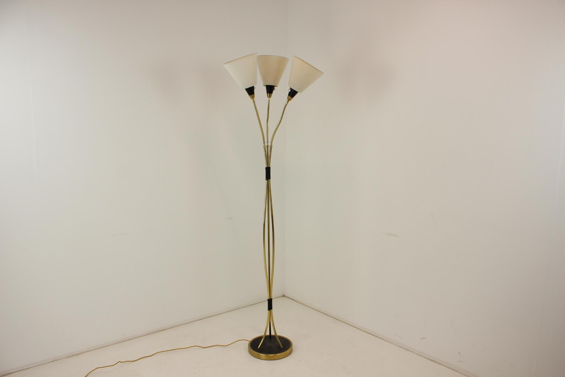 1950s Brass Floor Lamp, Czechoslovakia For Sale 10