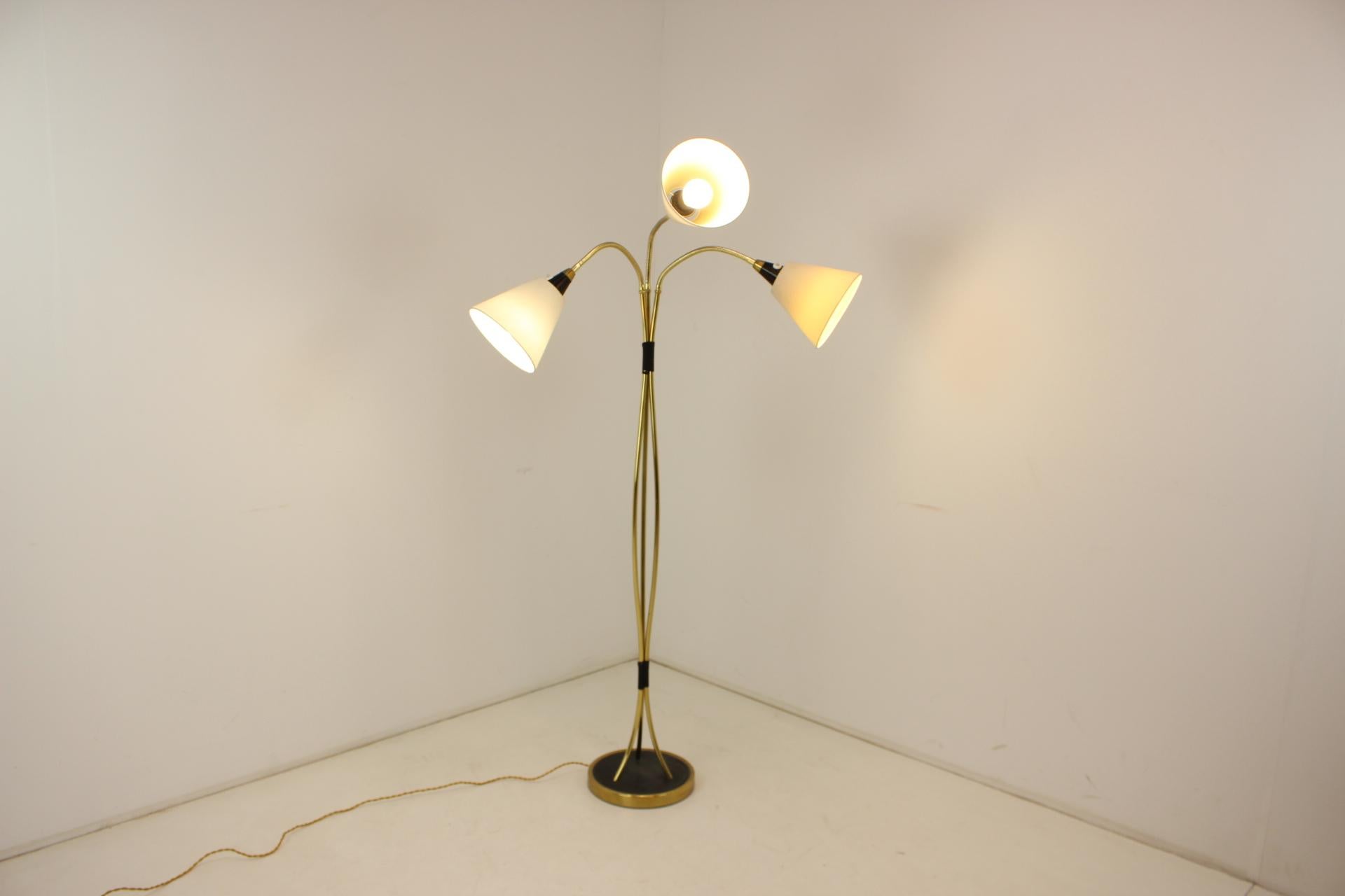 1950s Brass Floor Lamp, Czechoslovakia For Sale 12