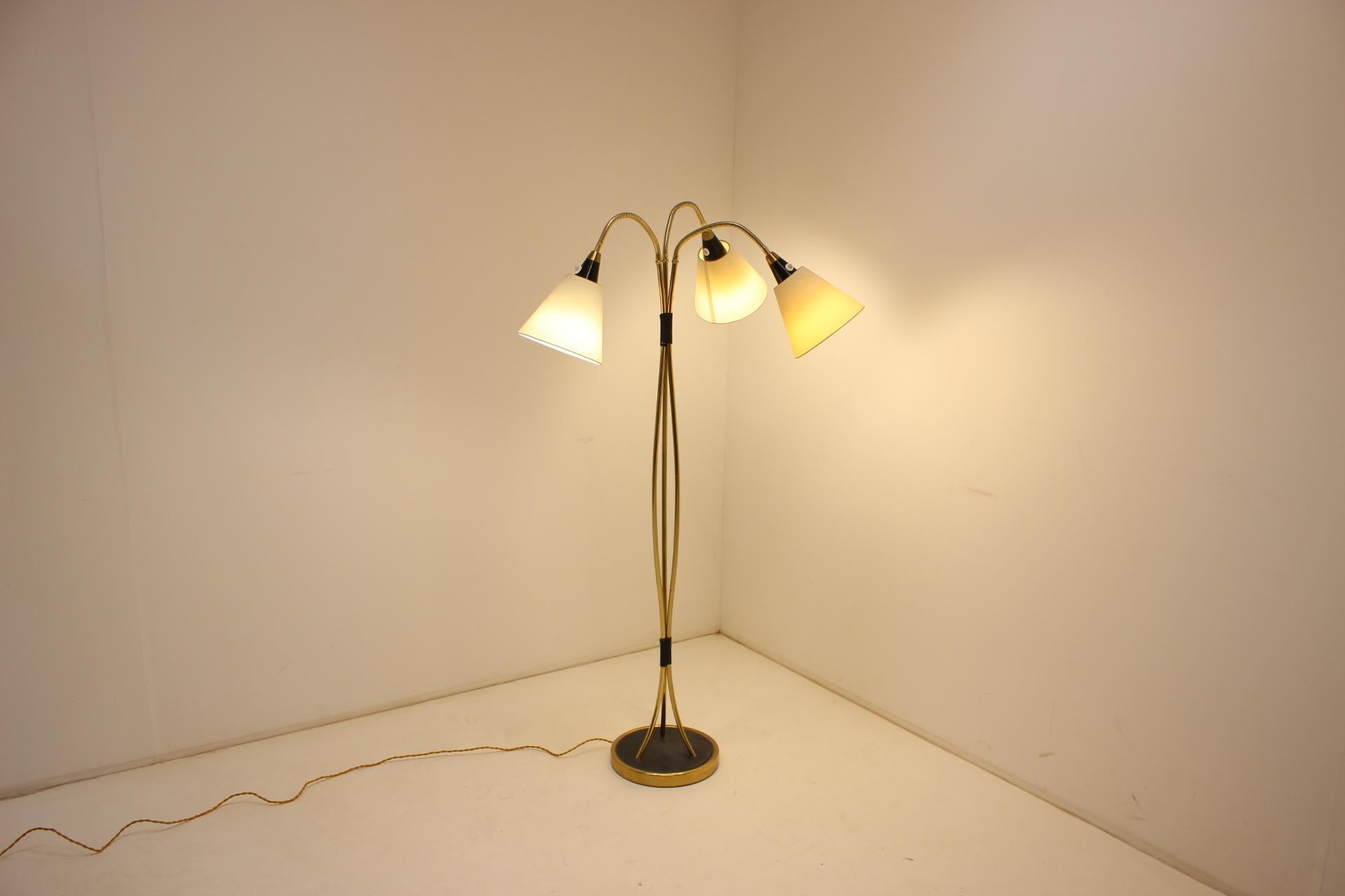 1950s Brass Floor Lamp, Czechoslovakia For Sale 13