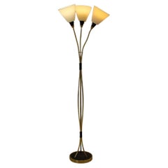 Vintage 1950s Brass Floor Lamp, Czechoslovakia
