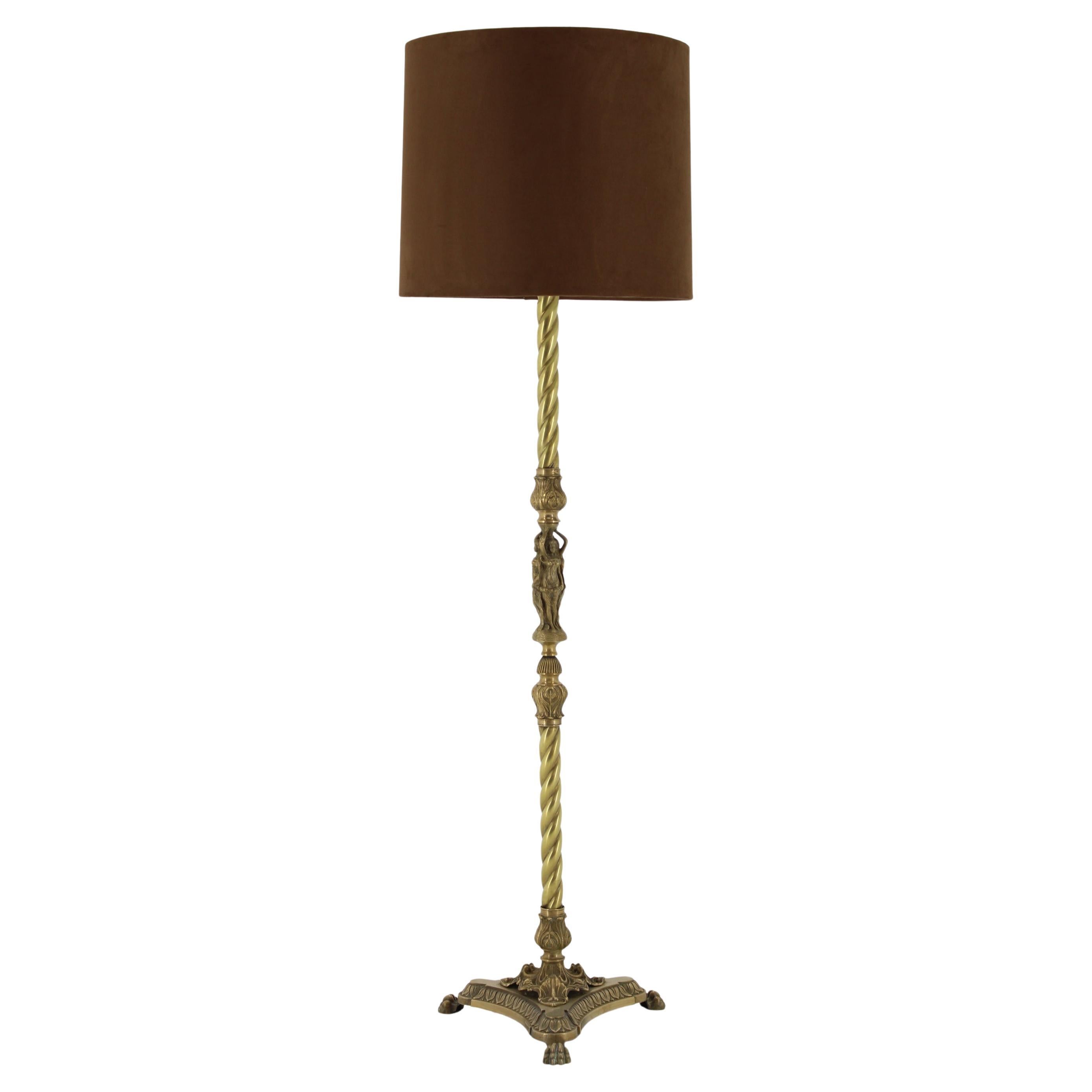 1950s Brass Floor Lamp, Italy