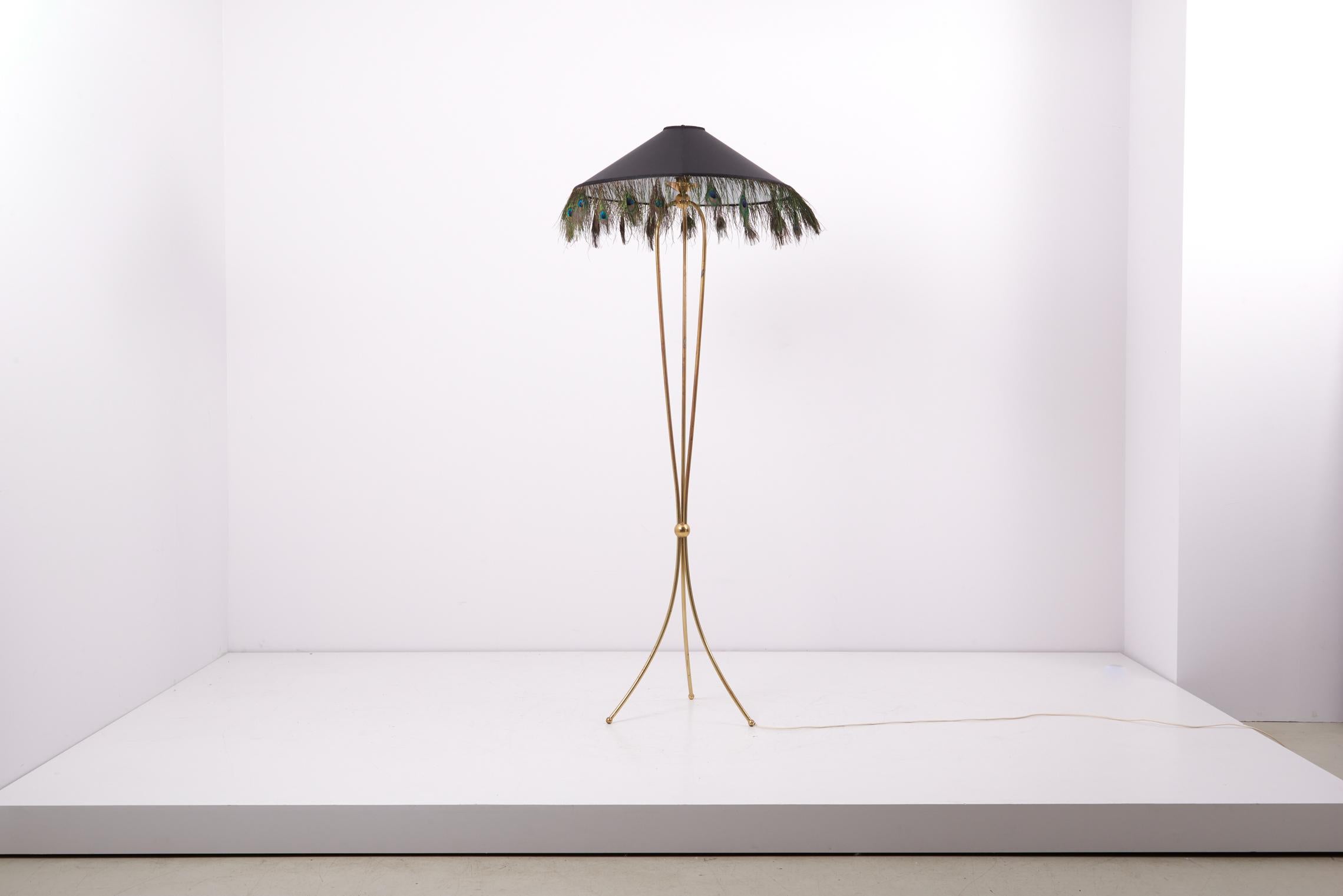 peacock feather lamp