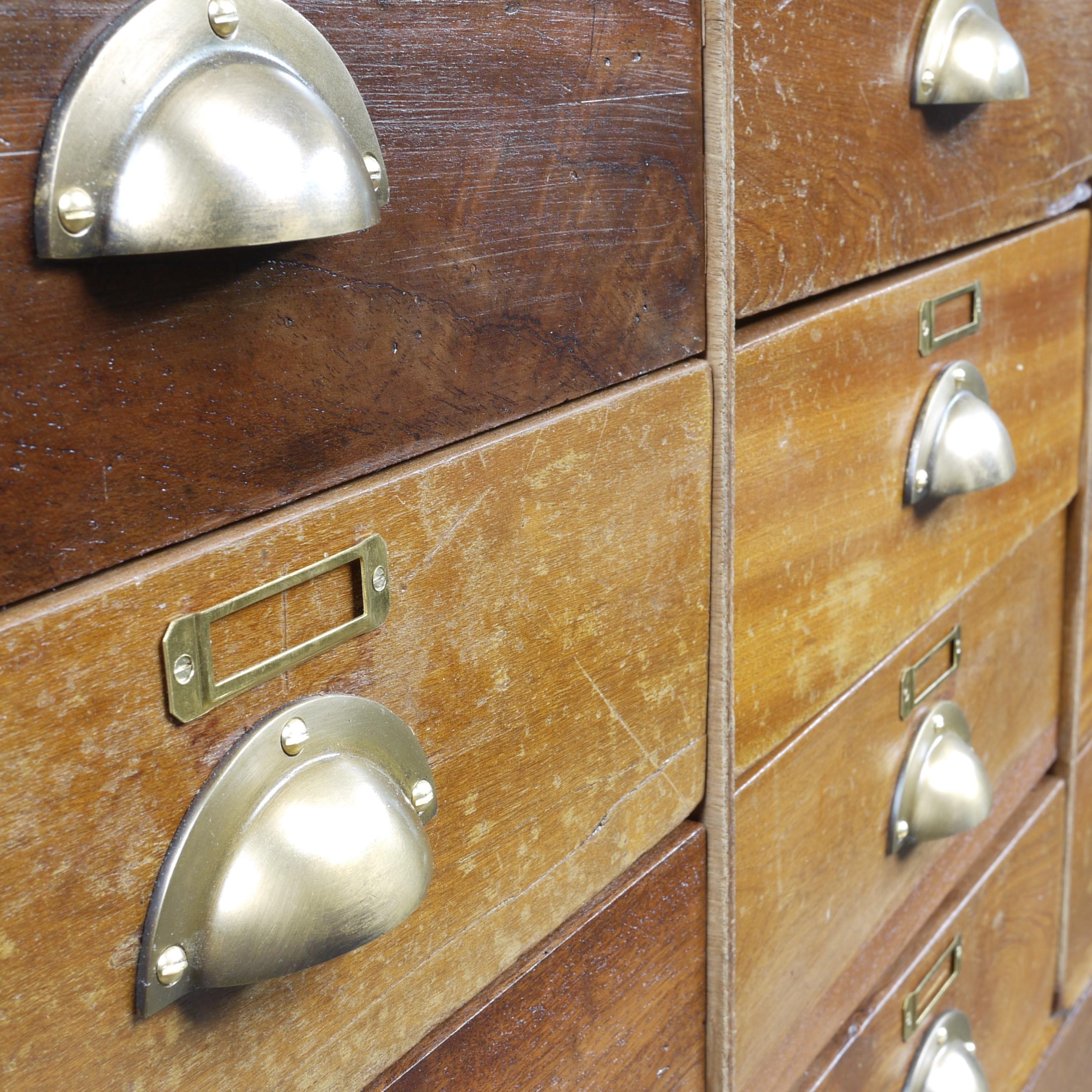 British 1950s Brass Frame Haberdashery Cabinet, Chest of Drawers, Storage Cabinet