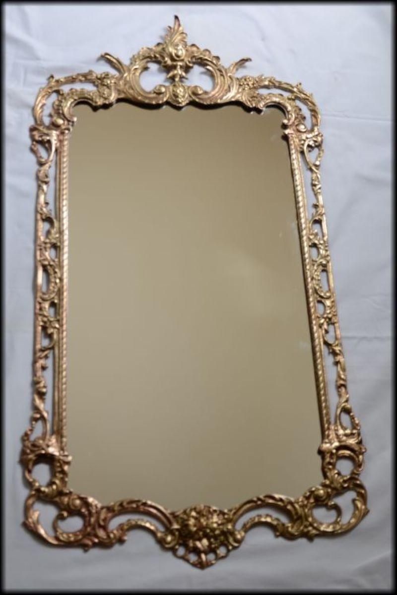 Spanish 1950s Brass Frame Mirror, Spain For Sale