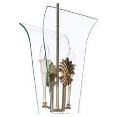 1950's Brass & Glass Lantern Attributed to Luigi Fontana