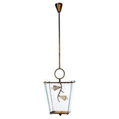 1950's Brass & Glass Lantern Attributed to Pietro Chiesa