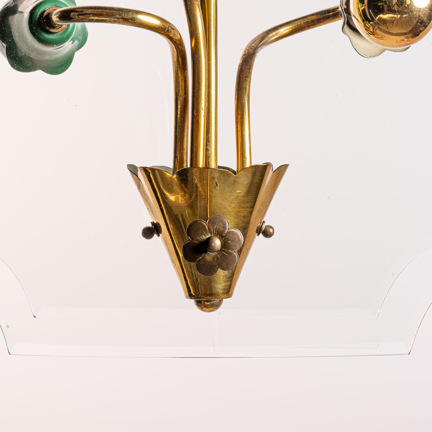 1950's Brass & Glass Lantern in Style of Pietro Chiesa 3