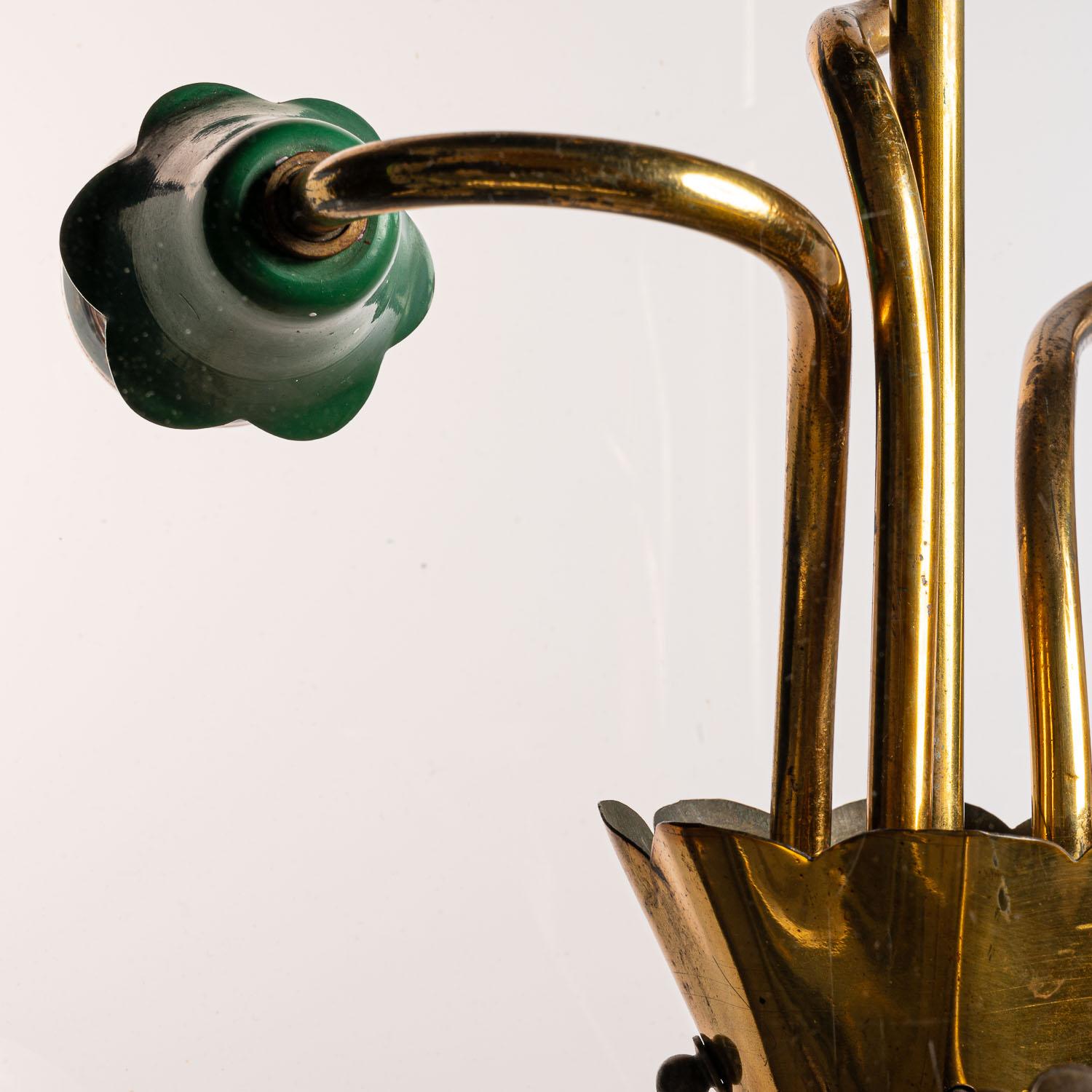 1950's Brass & Glass Lantern in Style of Pietro Chiesa 4
