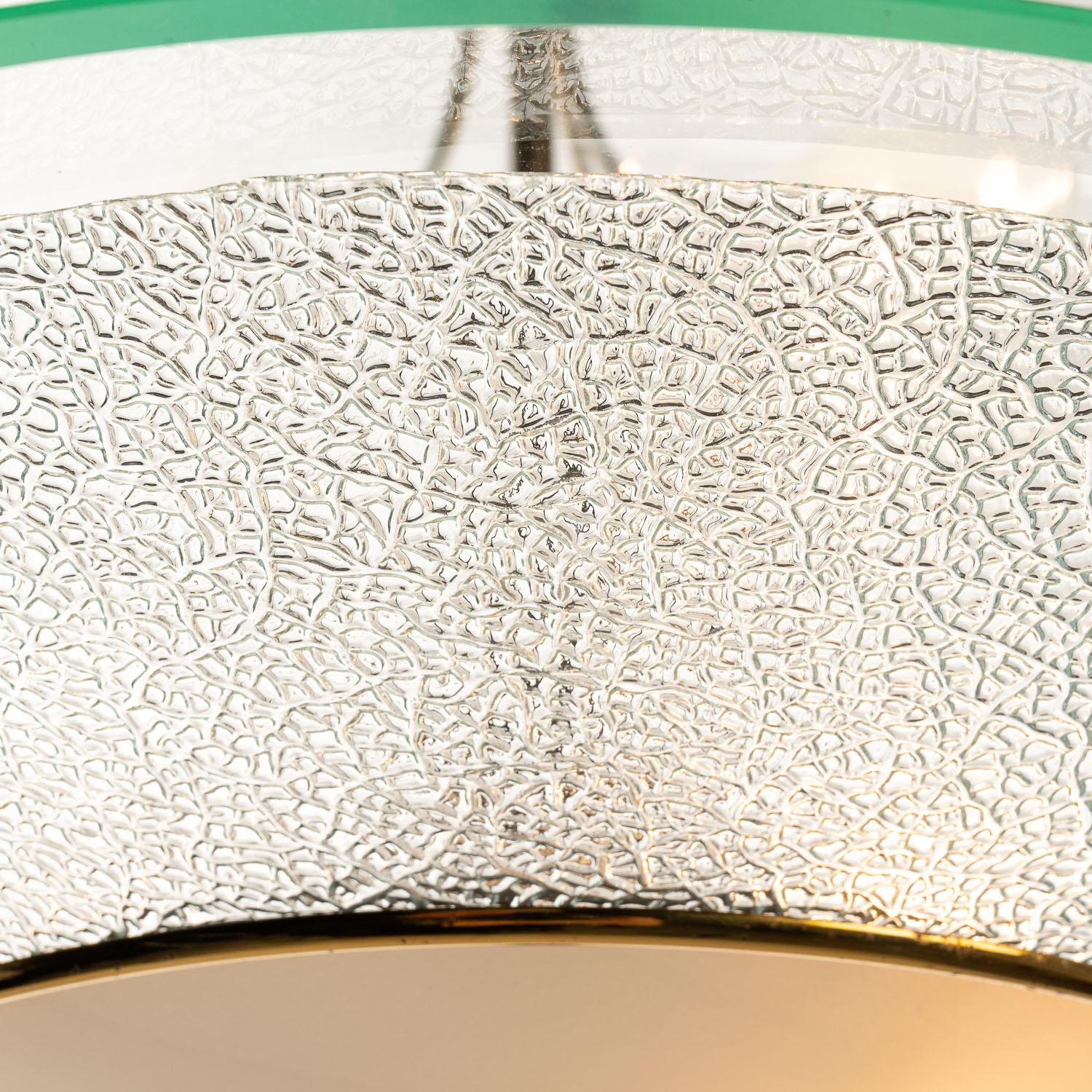 Ciondolo in ottone e vetro degli anni '50 attribuito a Fontana Arte in vendita 3