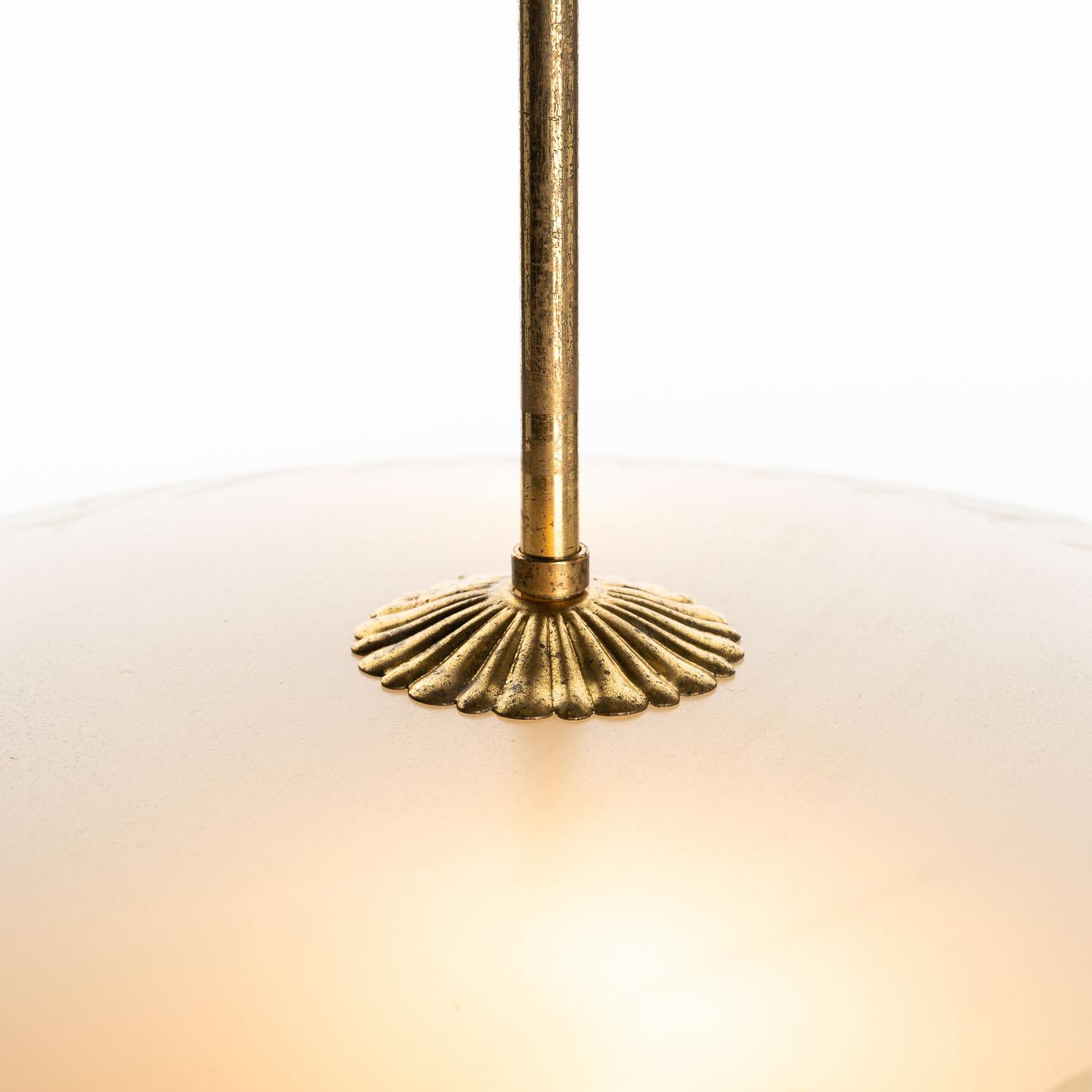 1950's Brass & Glass Pendant Attributed to Pietro Chiesa For Sale 1