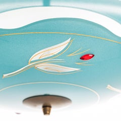 1950's Brass & Glass Pendant in Style of Pietro Chiesa