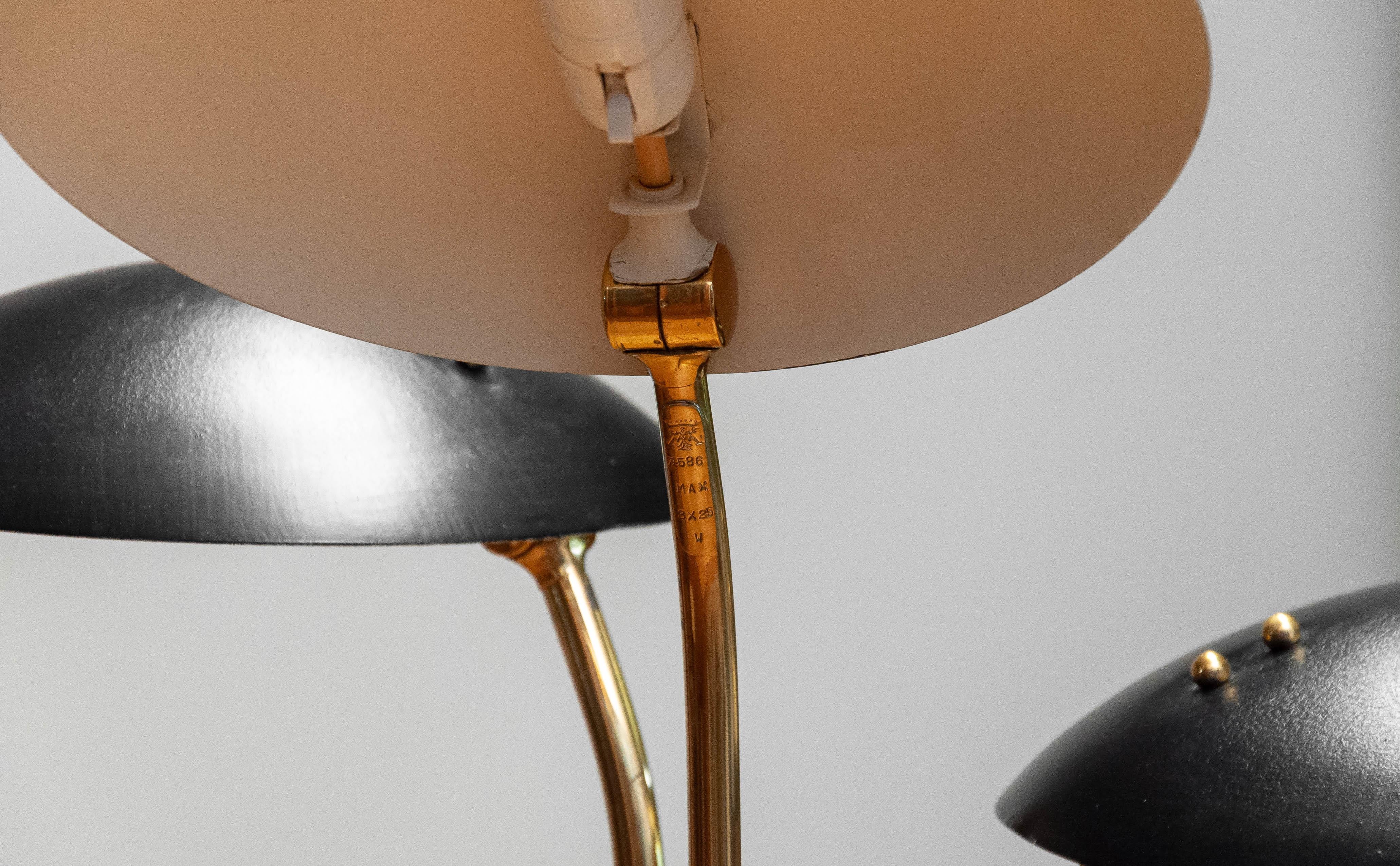 1950s Messing Hollywood Regency Stehlampe von Bröderna Malmströms Metallvarufabrik im Angebot 2