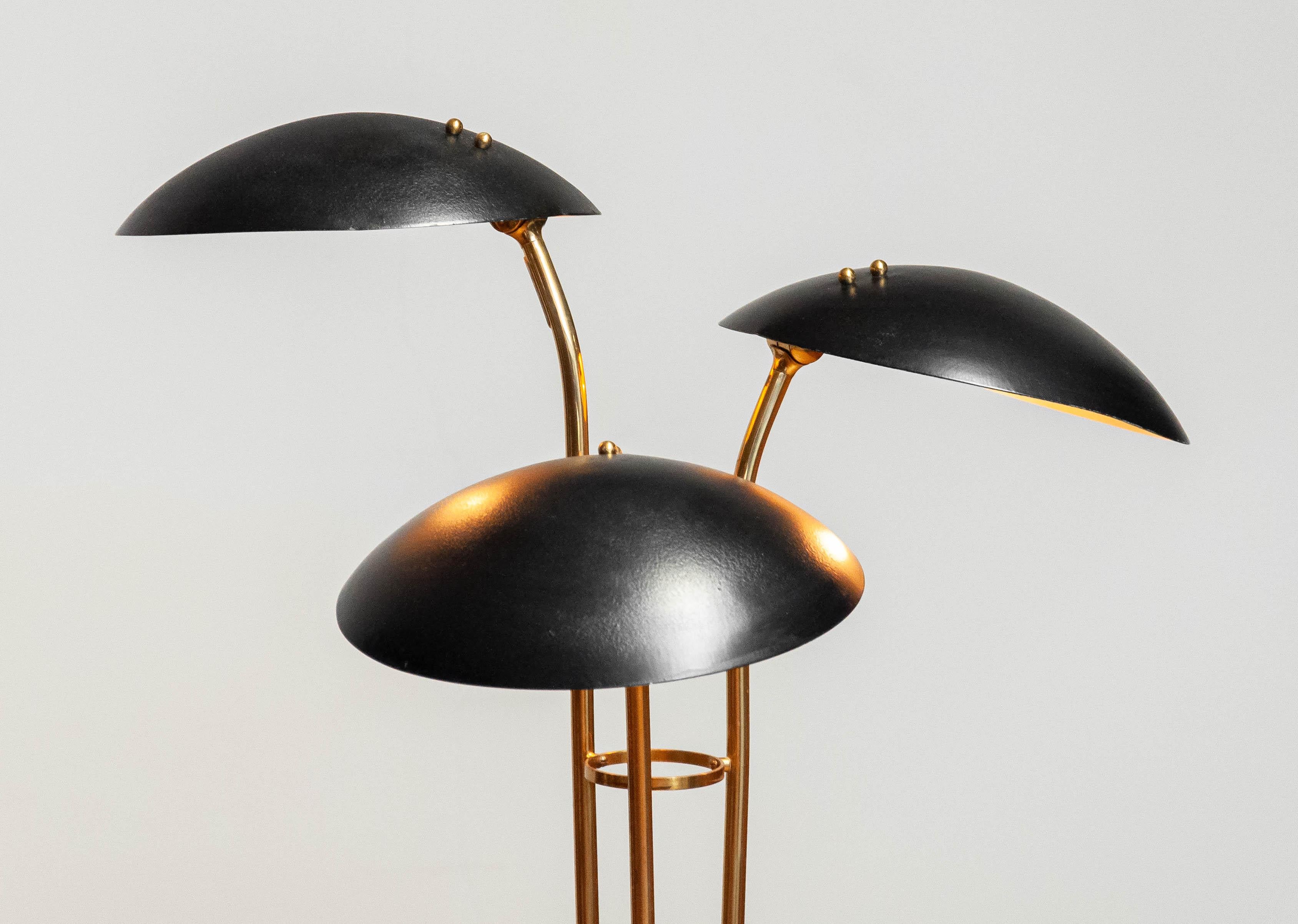 1950s Messing Hollywood Regency Stehlampe von Bröderna Malmströms Metallvarufabrik im Angebot 4