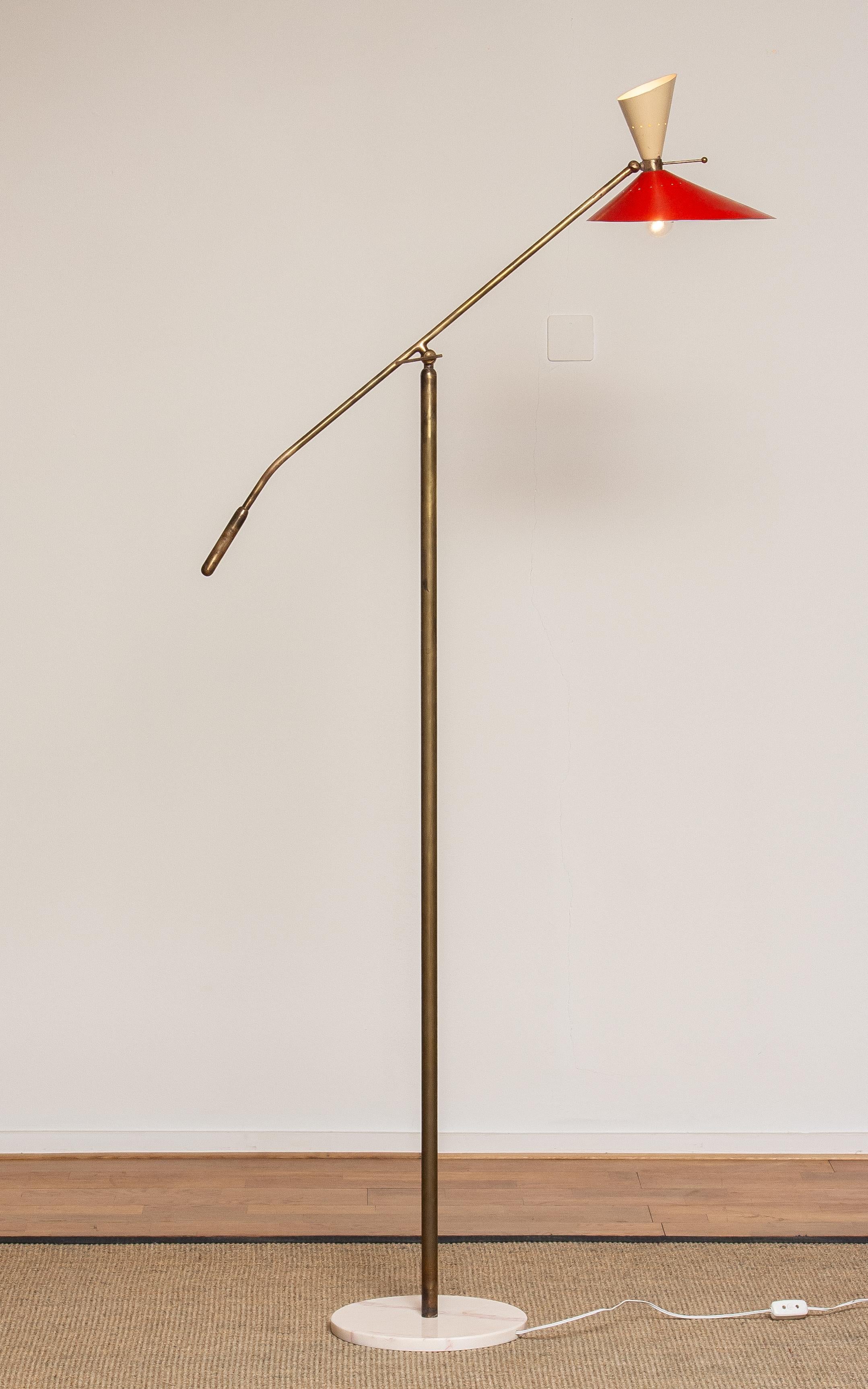 1950s Brass Italian Floor Lamp with Up and Down Light by Stilux Milano 4