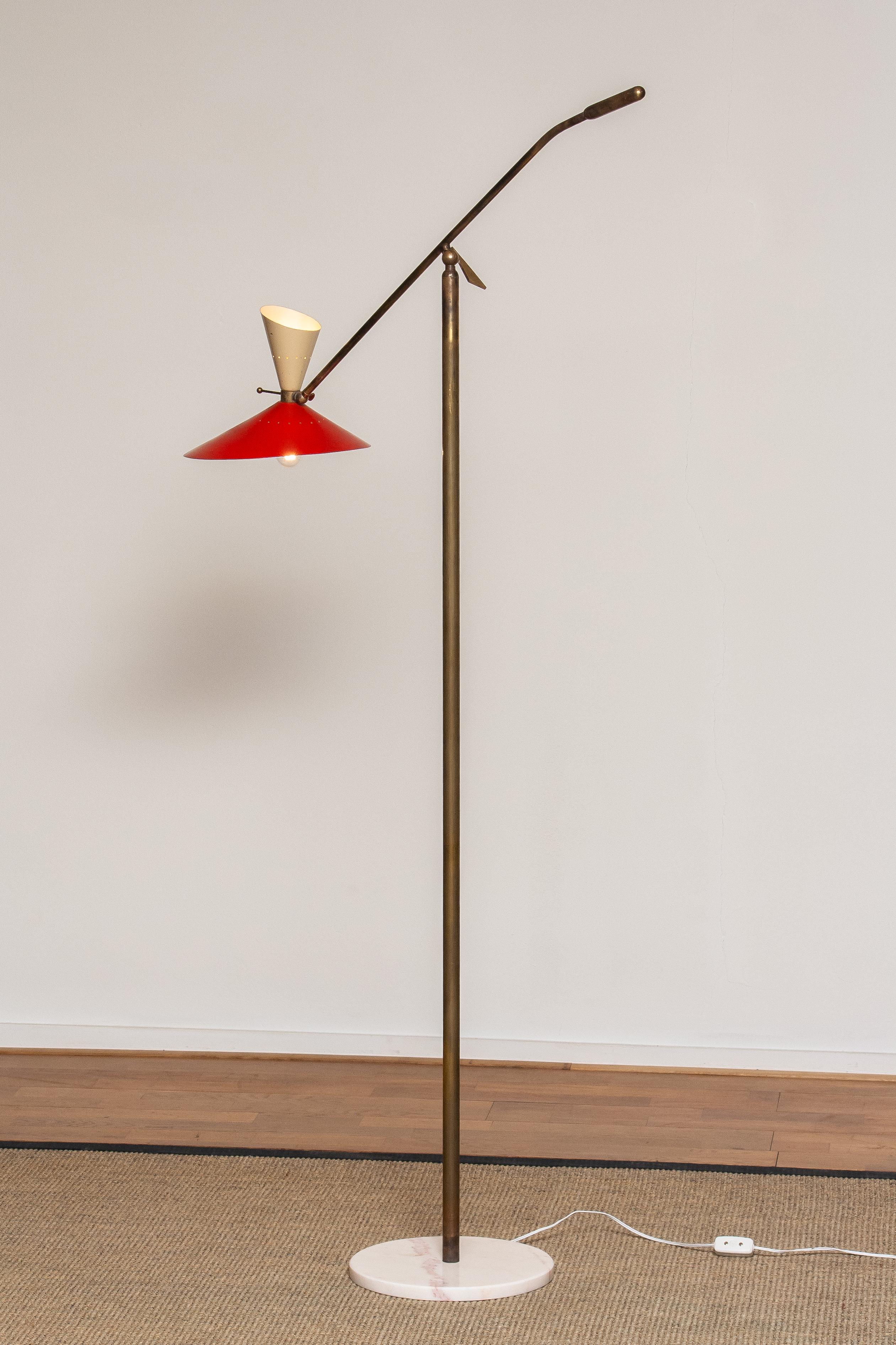 1950s Brass Italian Floor Lamp with Up and Down Light by Stilux Milano 7