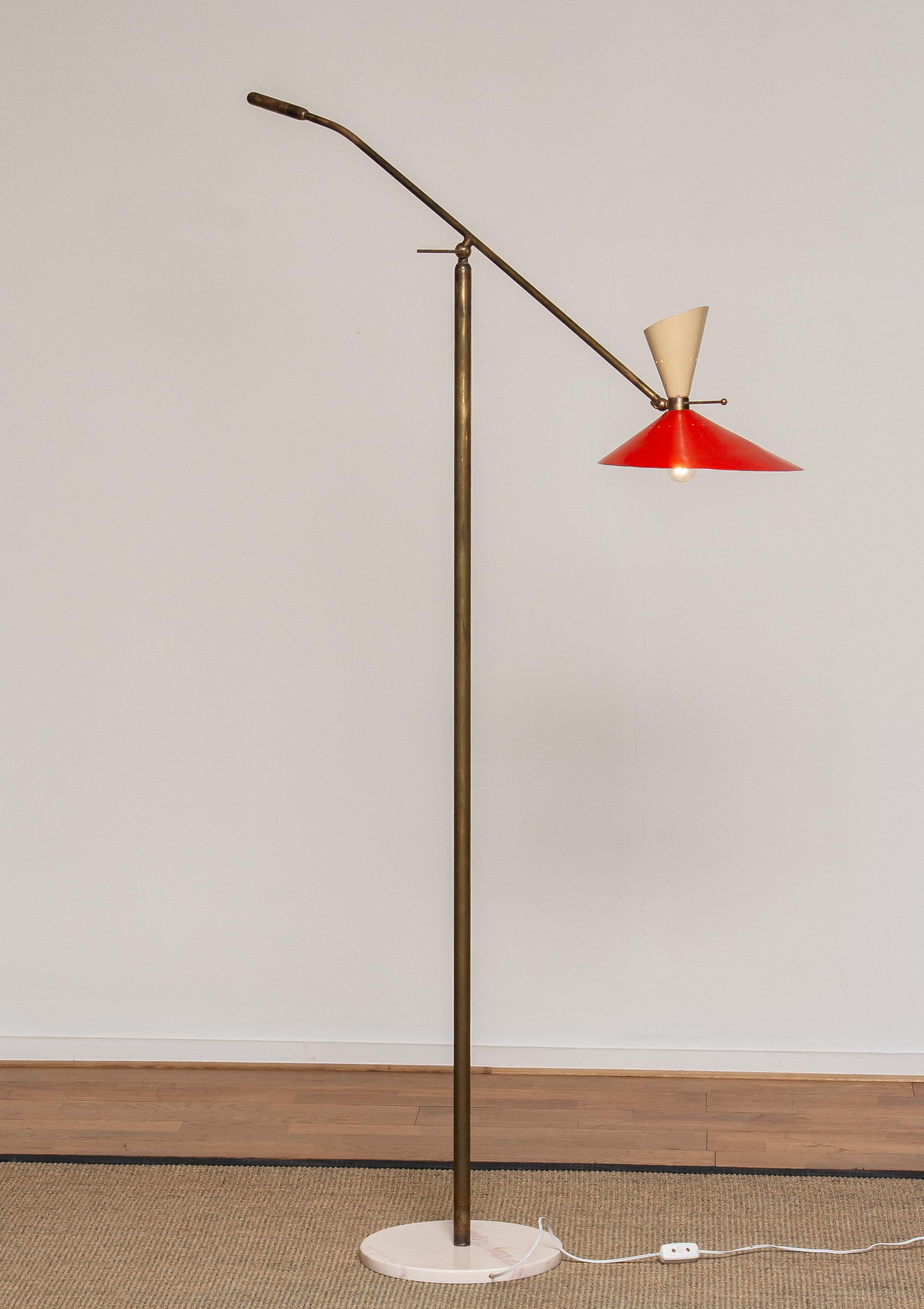 1950s Brass Italian Floor Lamp with Up and Down Light by Stilux Milano 1