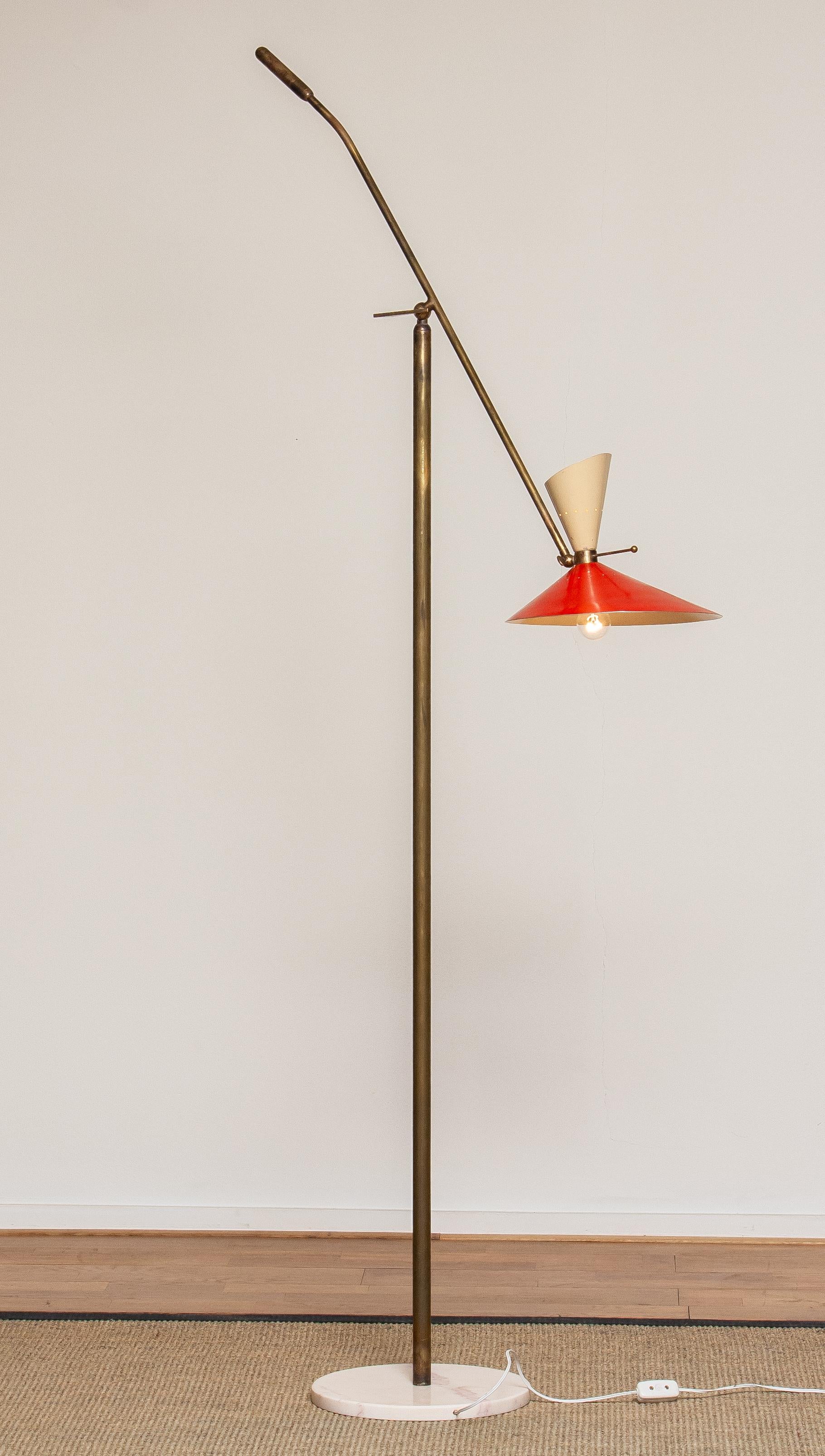 1950s Brass Italian Floor Lamp with Up and Down Light by Stilux Milano 2