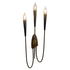 1950s Brass Italian Wall Sconce in StilNovo Style