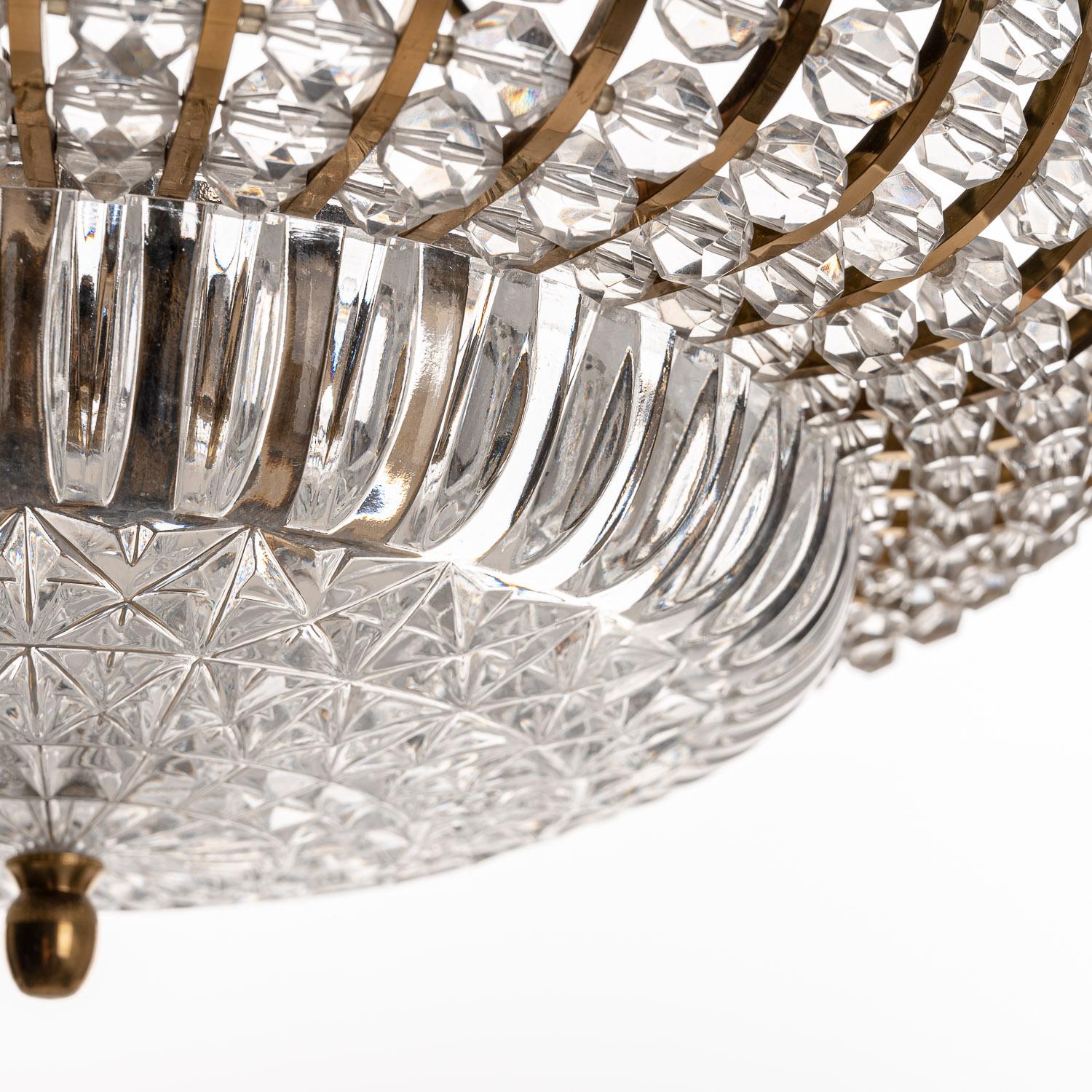 1950’s Brass, Lucite & Crystal Chandelier by Emil Stejnar for Rupert Nikoll For Sale 5