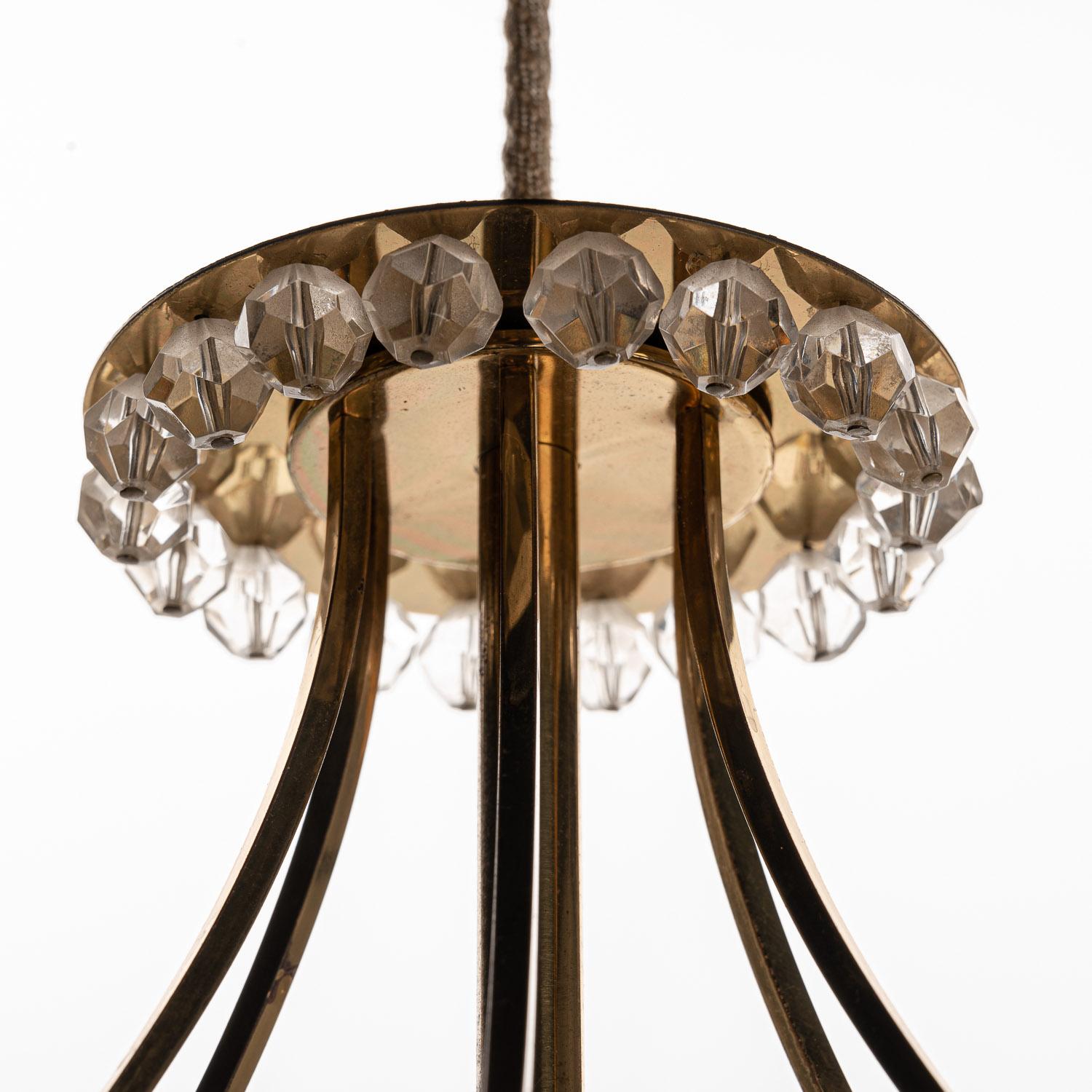 1950’s Brass, Lucite & Crystal Chandelier by Emil Stejnar for Rupert Nikoll For Sale 7