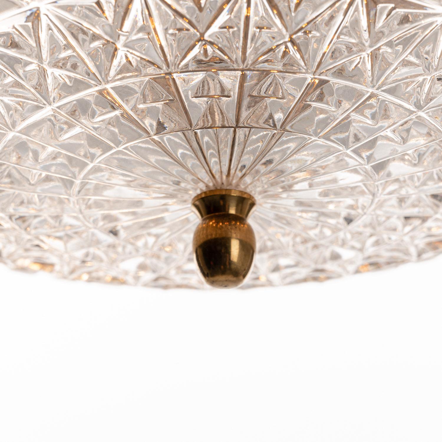 20th Century 1950’s Brass, Lucite & Crystal Chandelier by Emil Stejnar for Rupert Nikoll For Sale