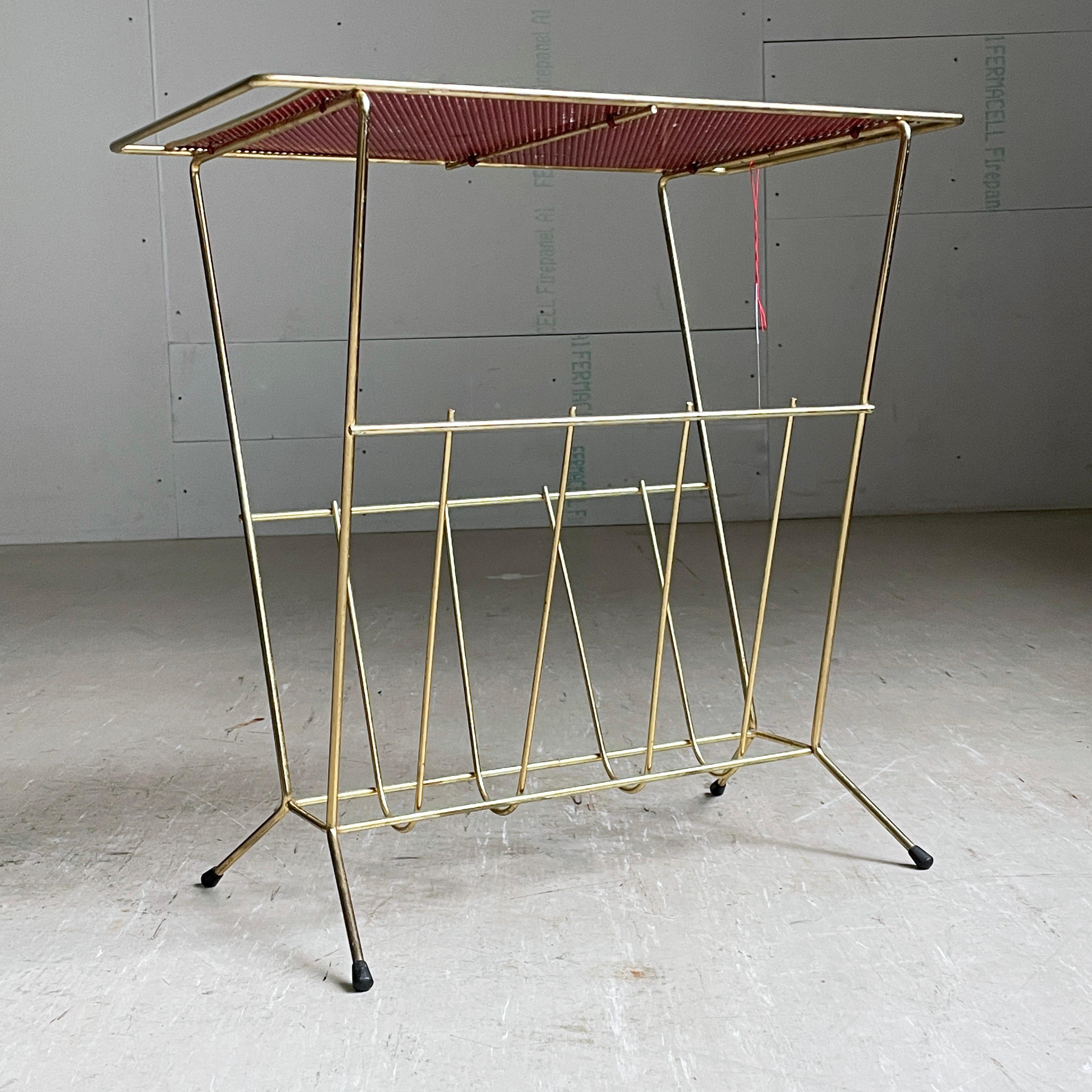 1950’s Brass Magazine / Newspaper Rack For Sale 10