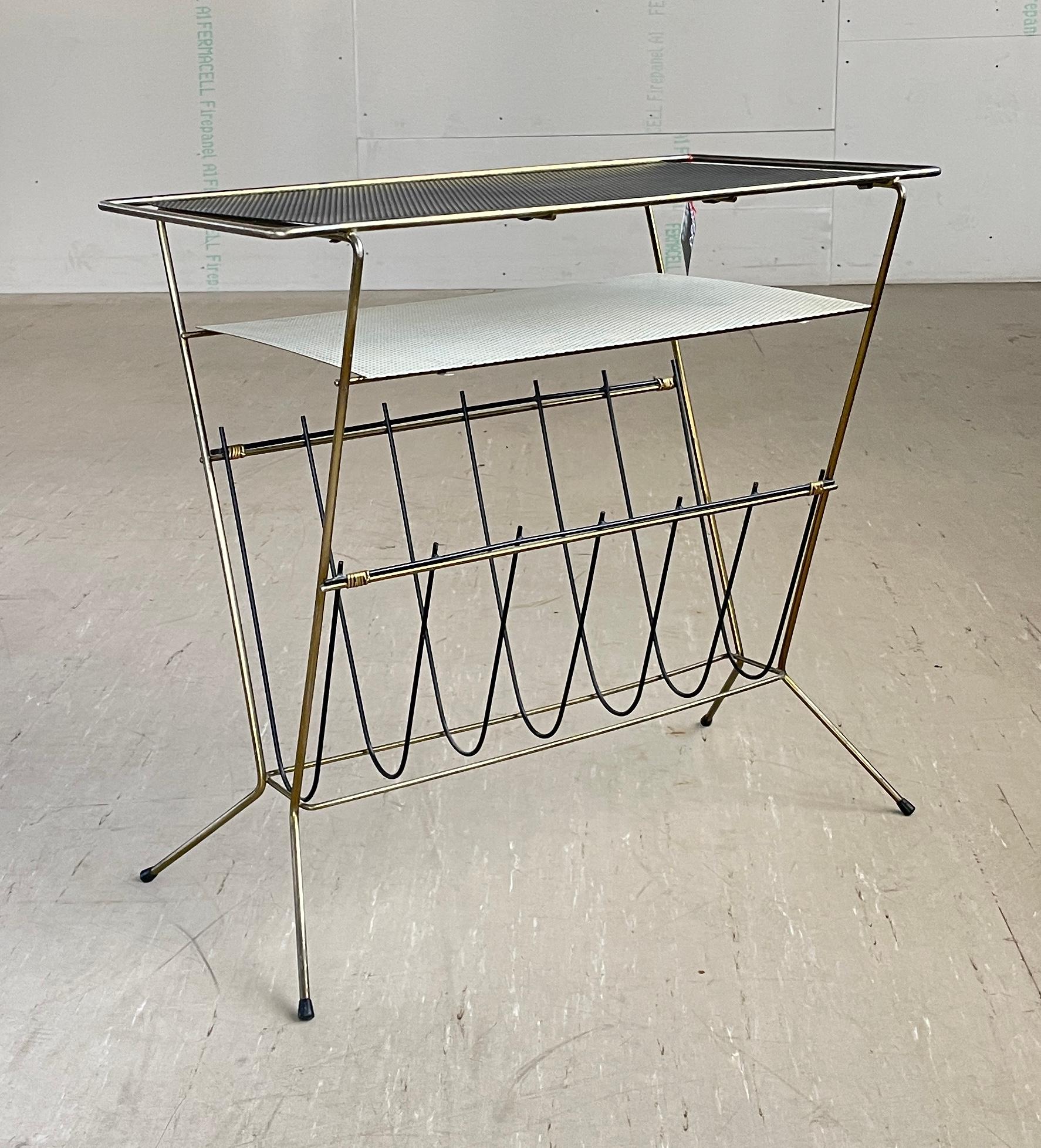 1950’s Brass Magazine Stand / Newspaper Rack For Sale 2
