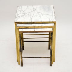 1950’s Brass & Marble Nest of Tables