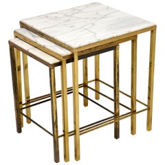 1950’s Brass & Marble Nest of Tables