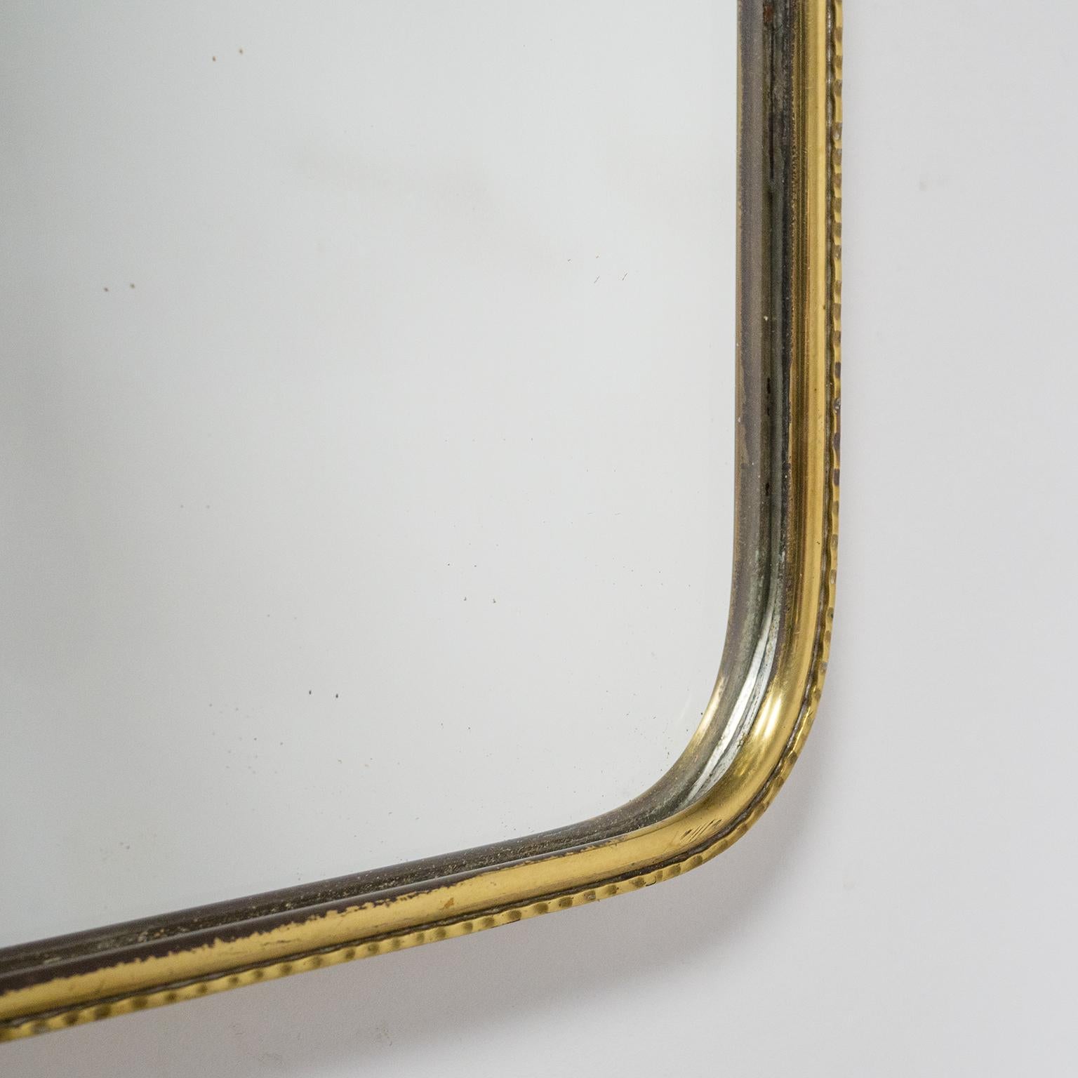 1950s Brass Mirror and Console In Good Condition In Vienna, AT